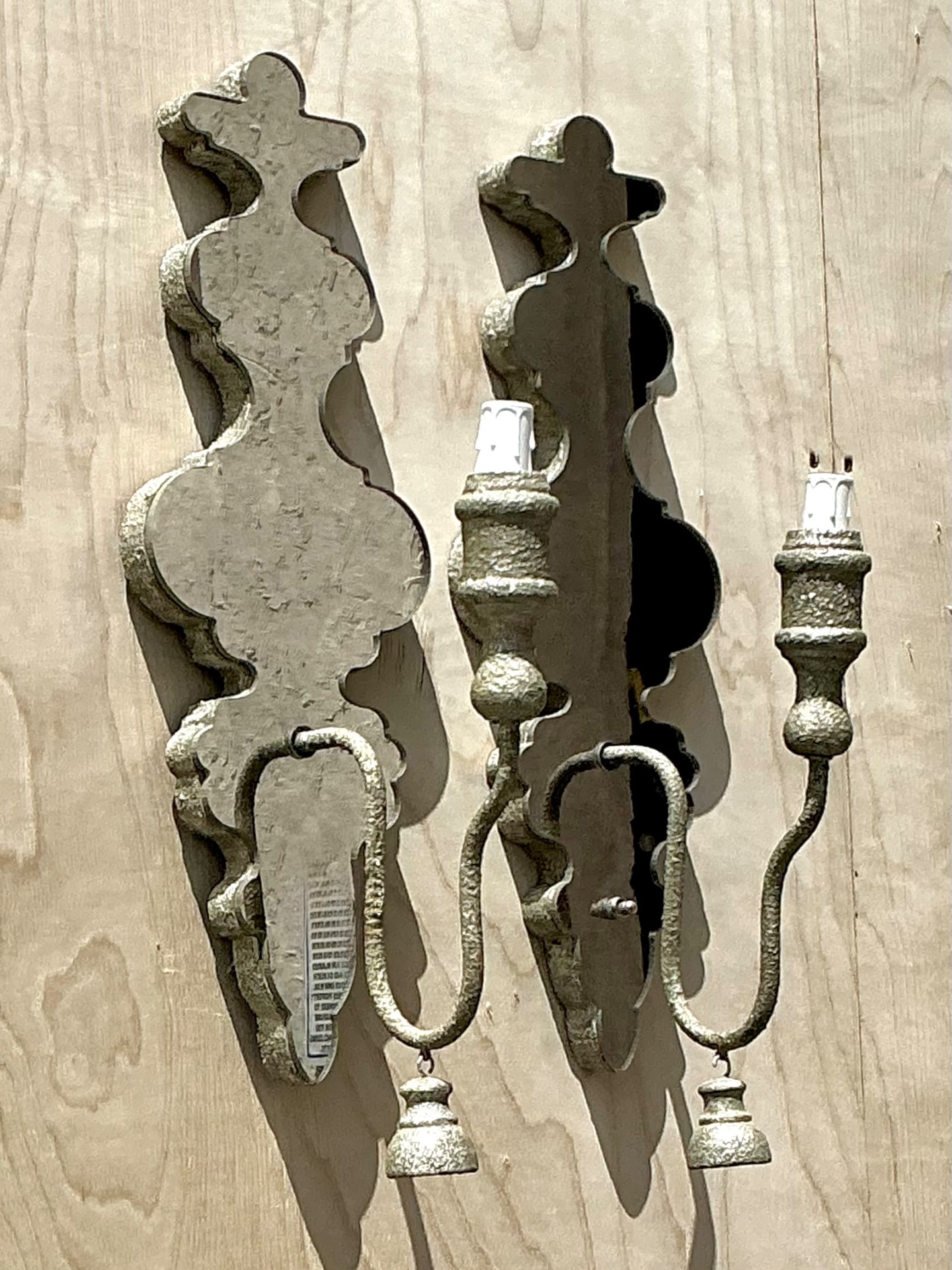 Vintage Mirrored Glass Sconces - Pair - Top view