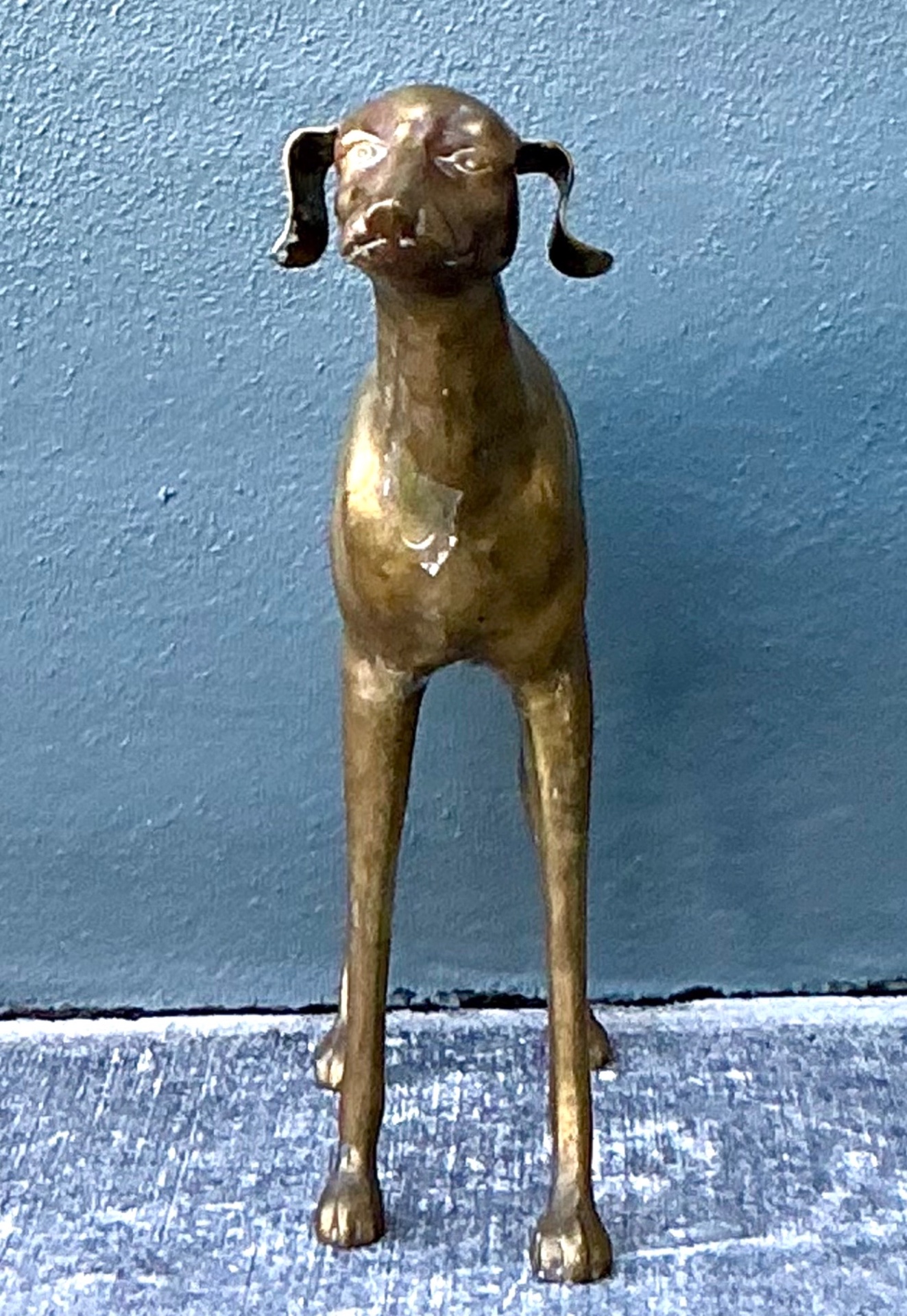 Vintage Monumental Brass Greyhound - Top view