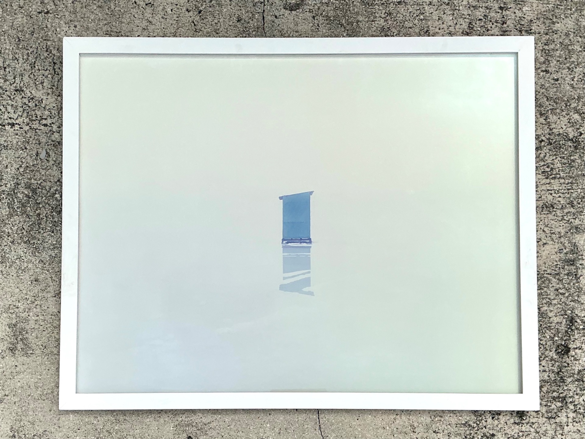 Vintage Scott Peterman “Ice Huts” Lithograph On Paper - Back view