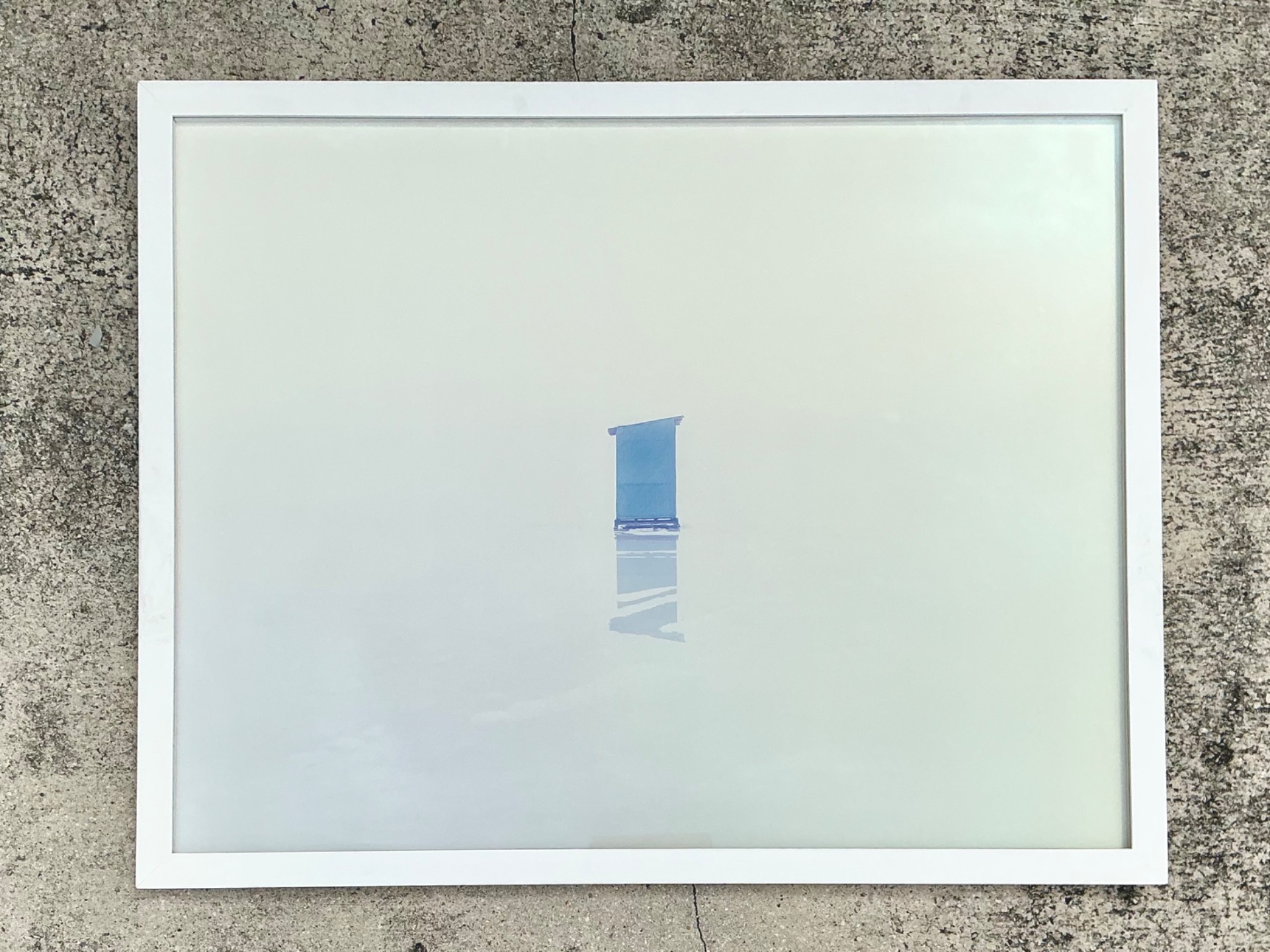 Vintage Scott Peterman “Ice Huts” Lithograph On Paper - Top view