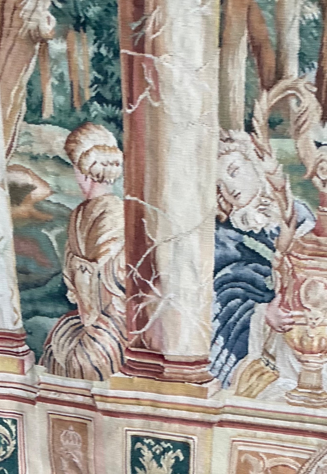 Vintage “Chateau Bellevue” Tapestry from Tenture Des Maisons Royals - Top view