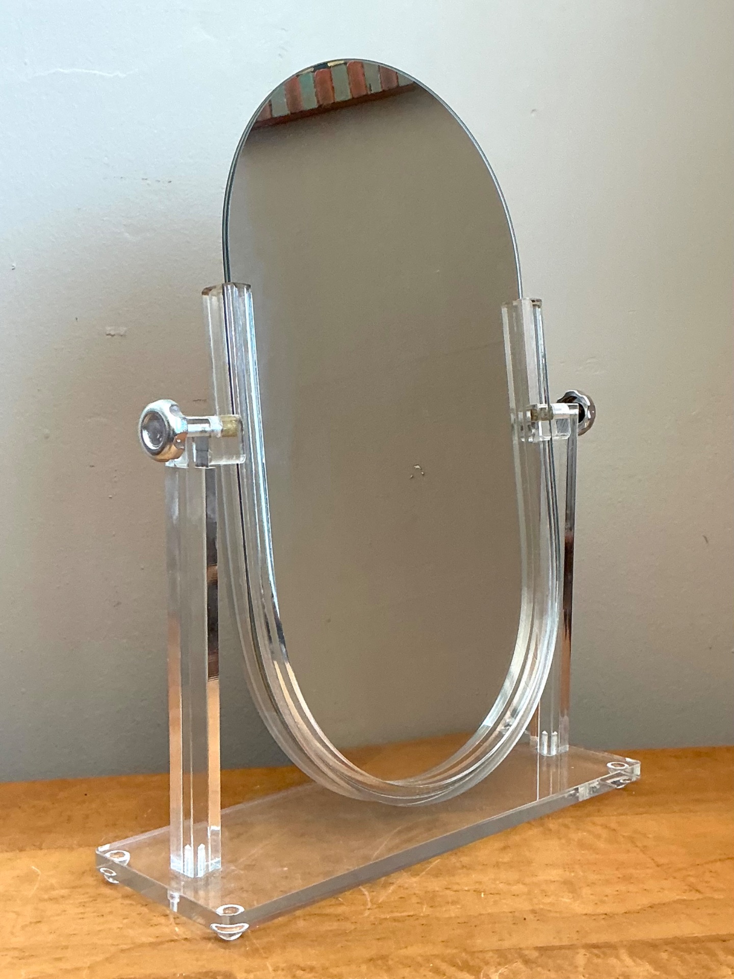 Vintage Lucite Vanity Mirror - Top view
