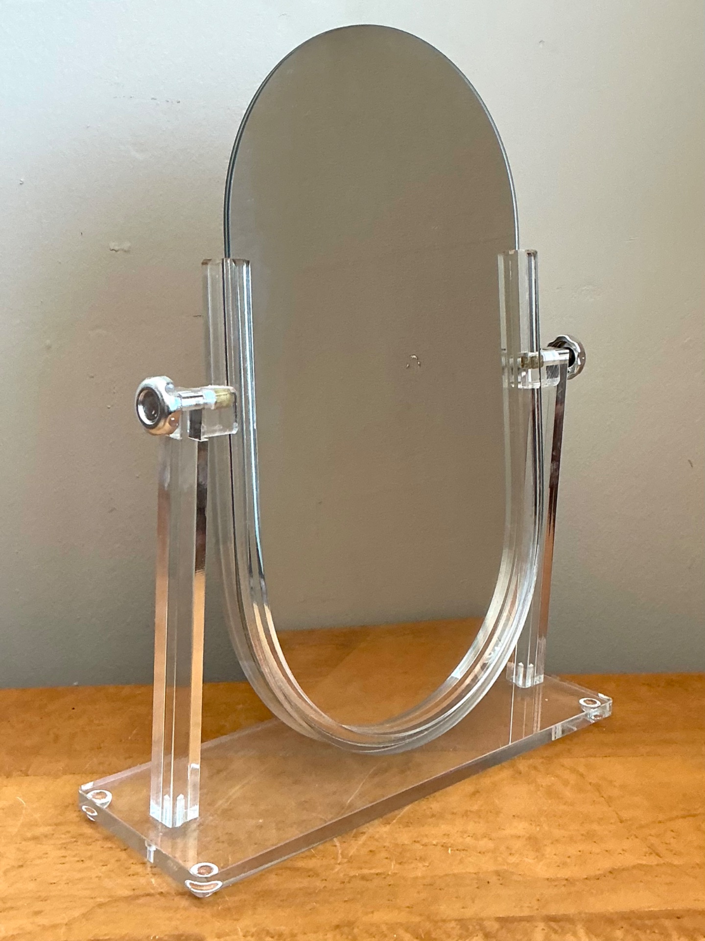 Vintage Lucite Vanity Mirror - Side view