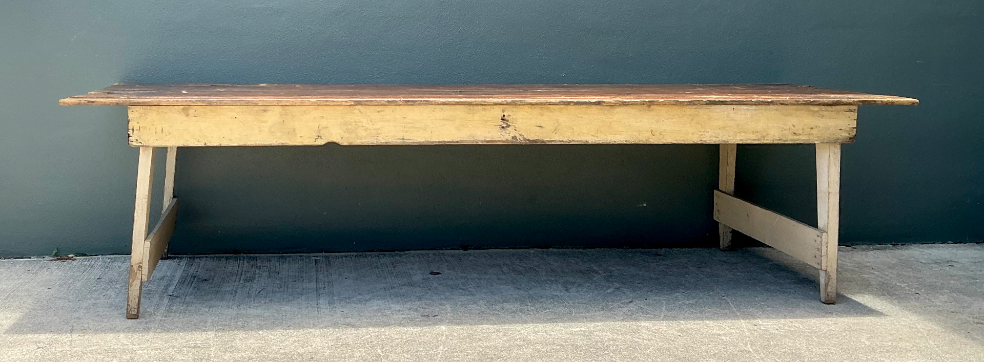 Vintage Rustic Wood Farmhouse Table - Detail view