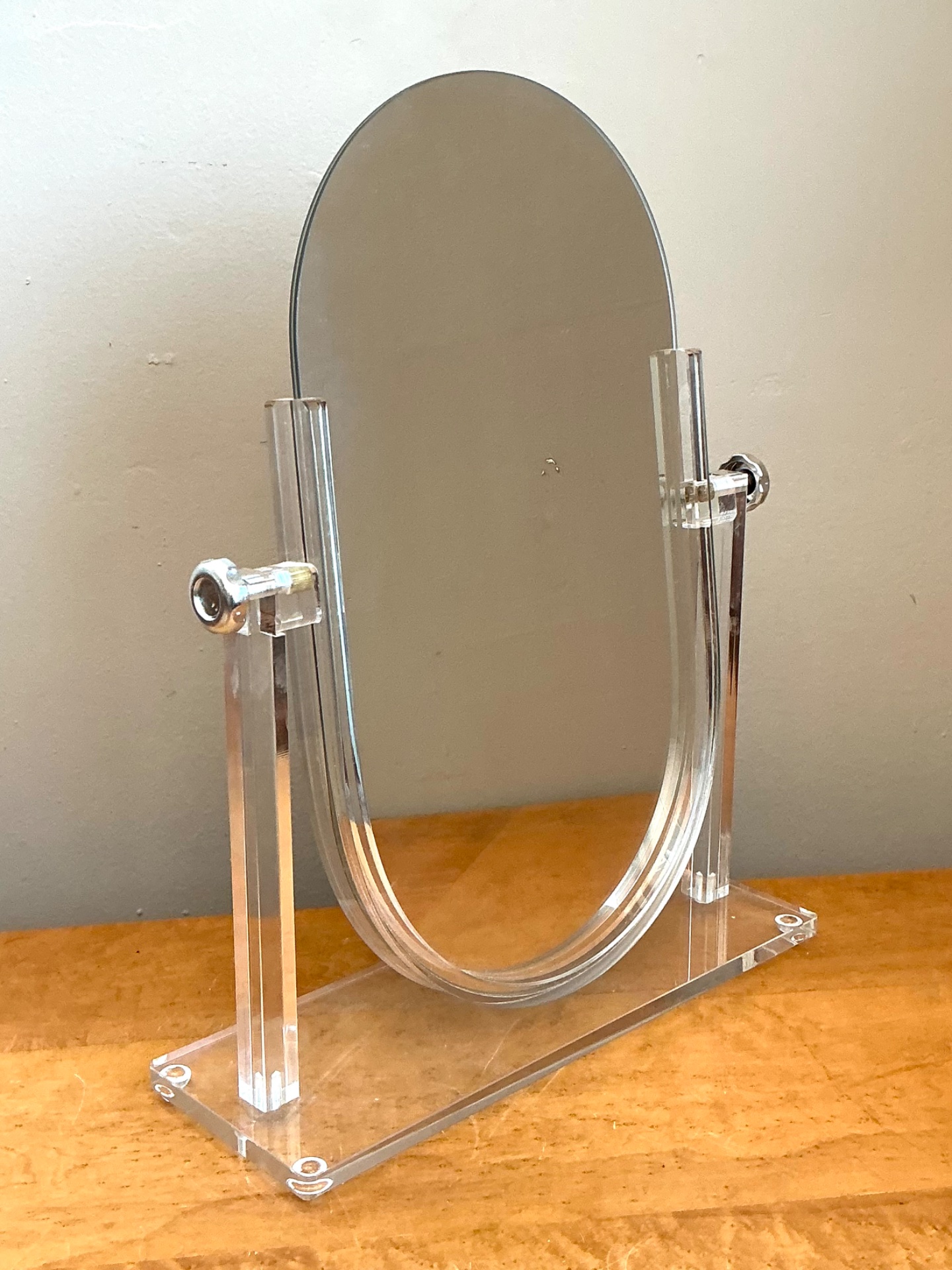 Vintage Lucite Vanity Mirror - Back view