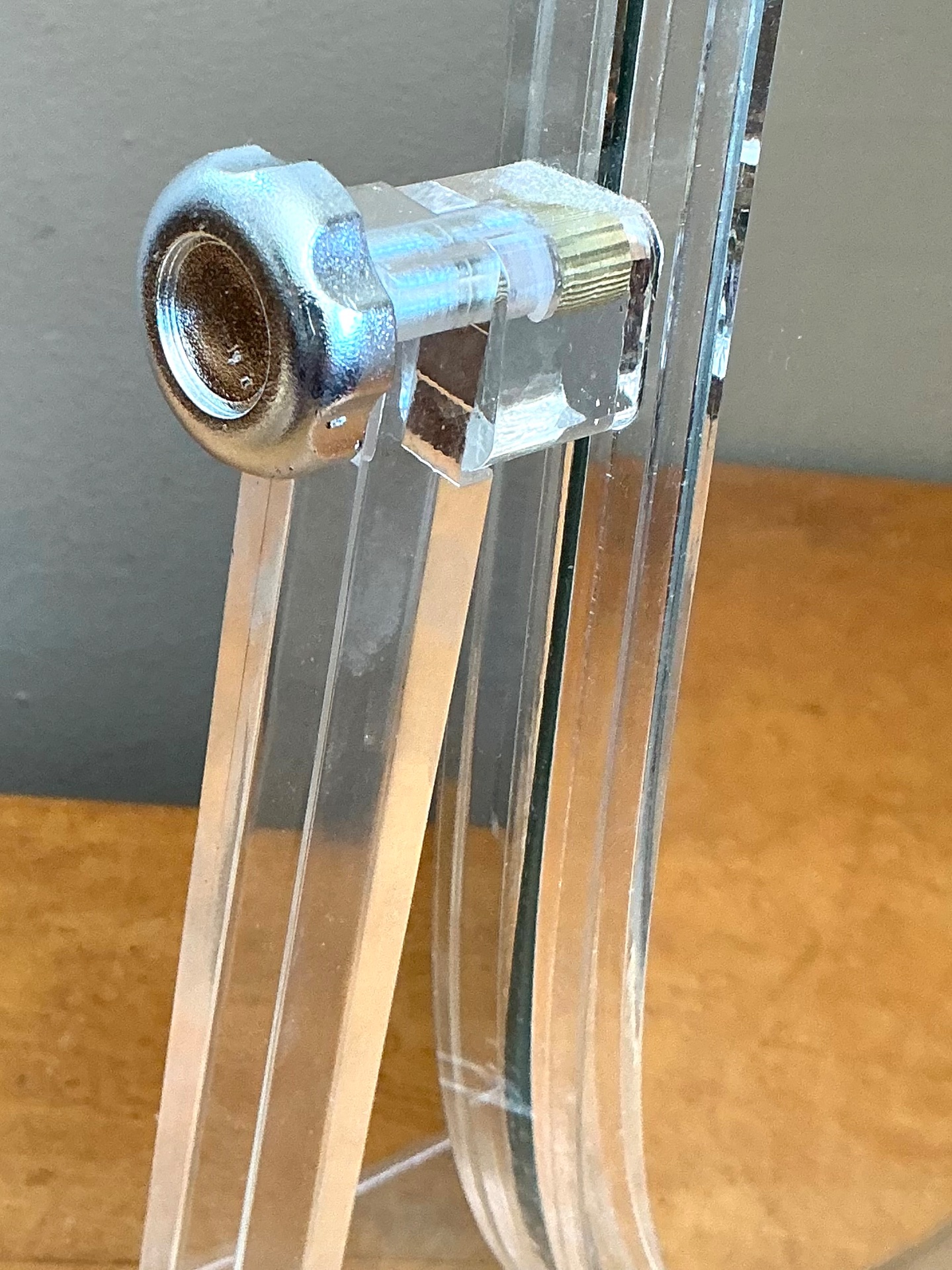 Vintage Lucite Vanity Mirror - Side view