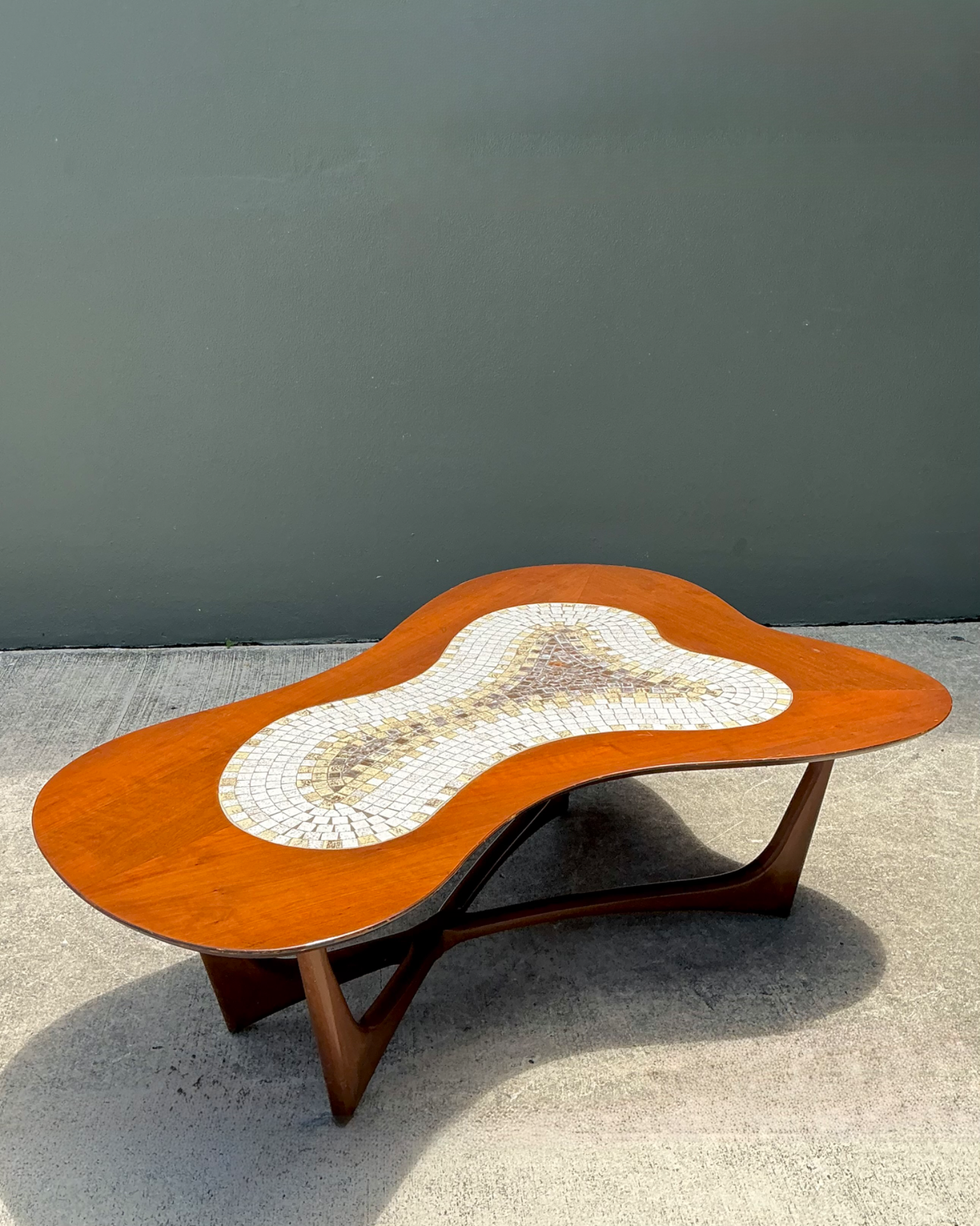 Vintage Biomorphic Mosaic Top Coffee Table - Top view