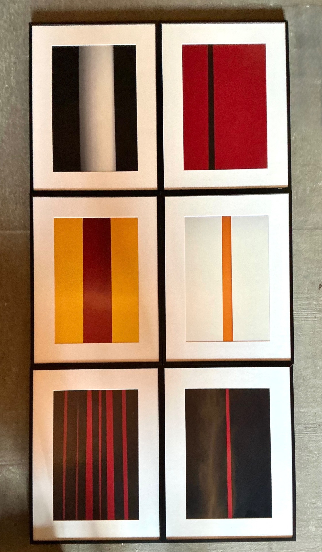 Vintage Peter Stephan’s Geometric Abstract Stripe Series On Paper - Top view
