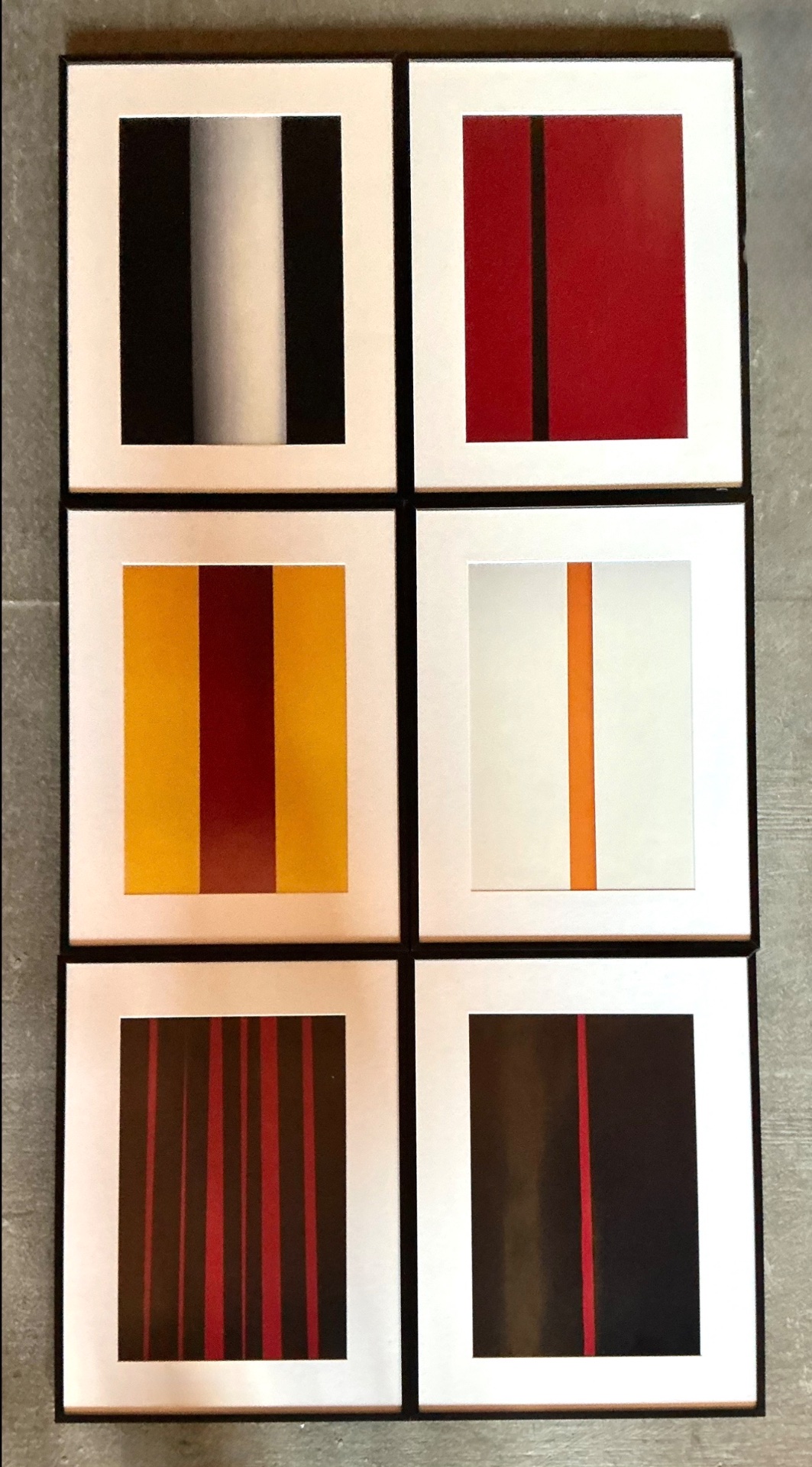 Vintage Peter Stephan’s Geometric Abstract Stripe Series On Paper - Side view