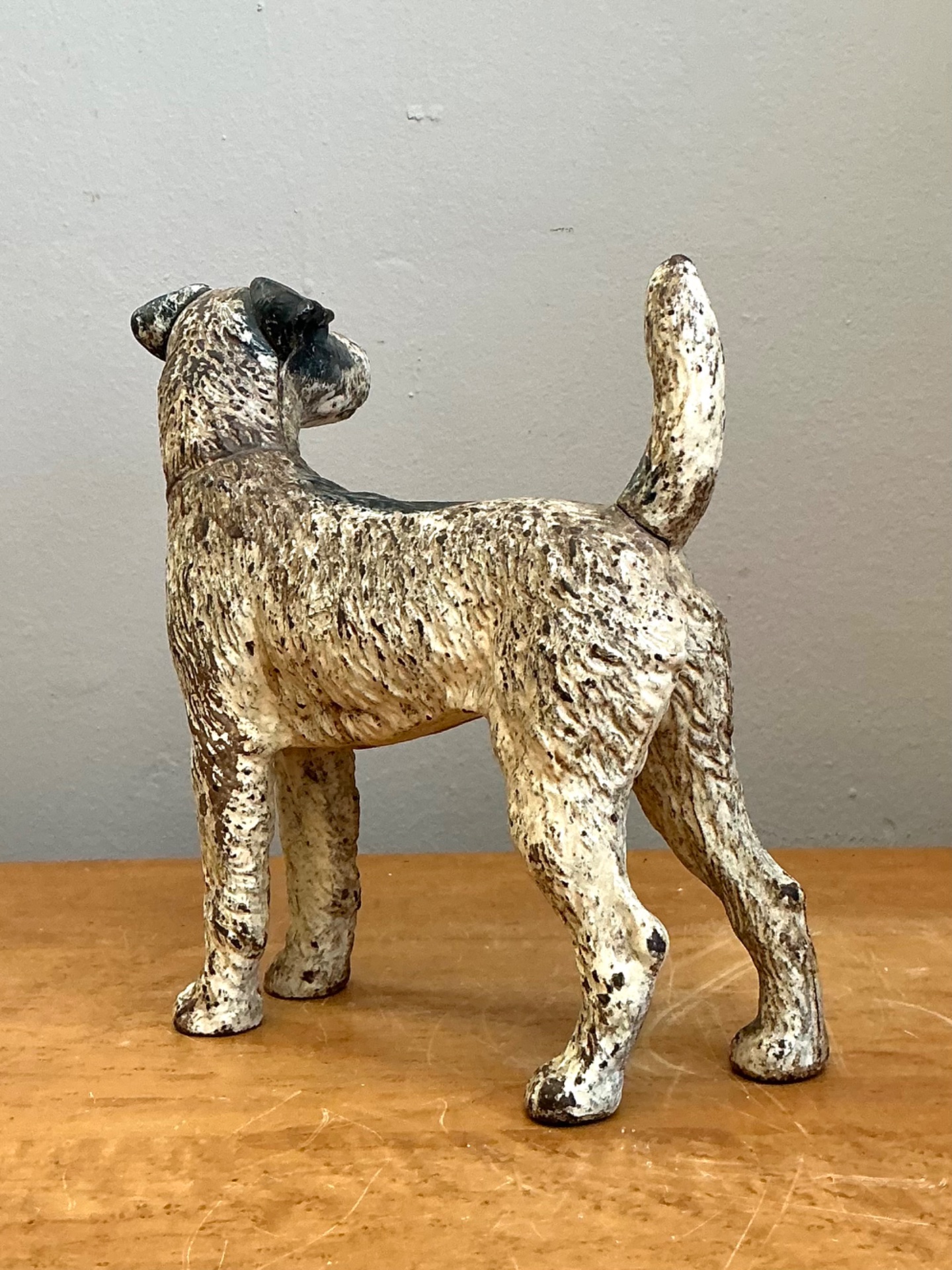 Vintage Cast Iron Jack Russell Terrier Dog Doorstop - Detail view