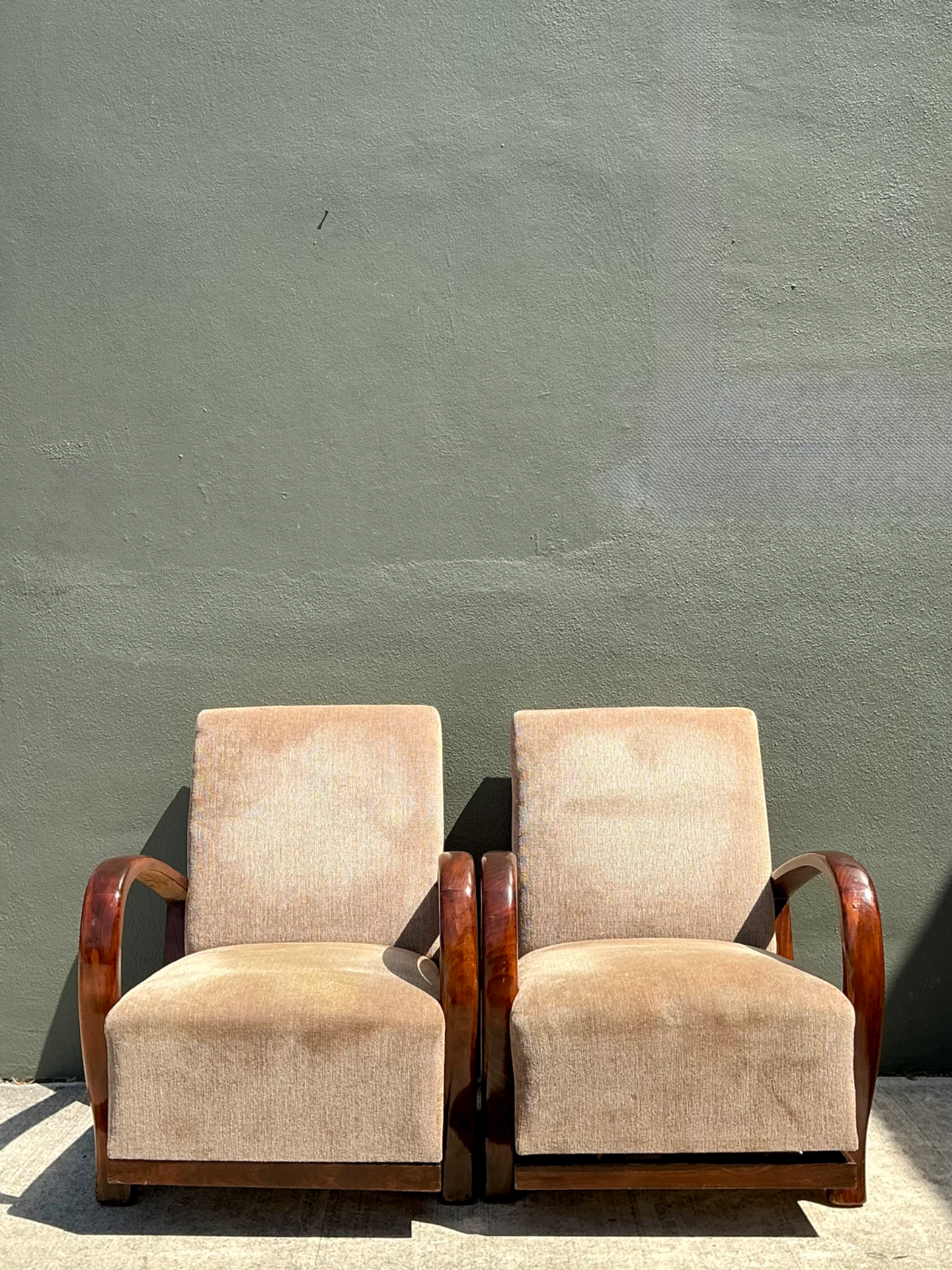 Vintage Art Deco Bentwood Lounge Chairs - Pair - Back view