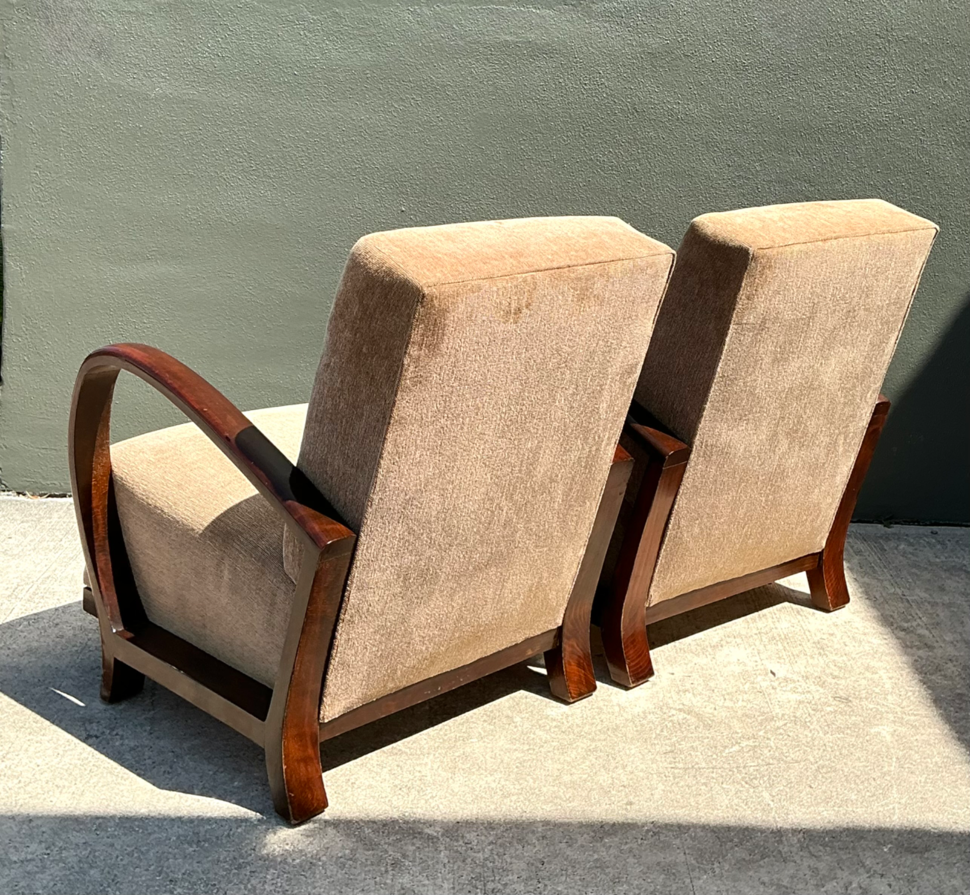 Vintage Art Deco Bentwood Lounge Chairs - Pair - Top view
