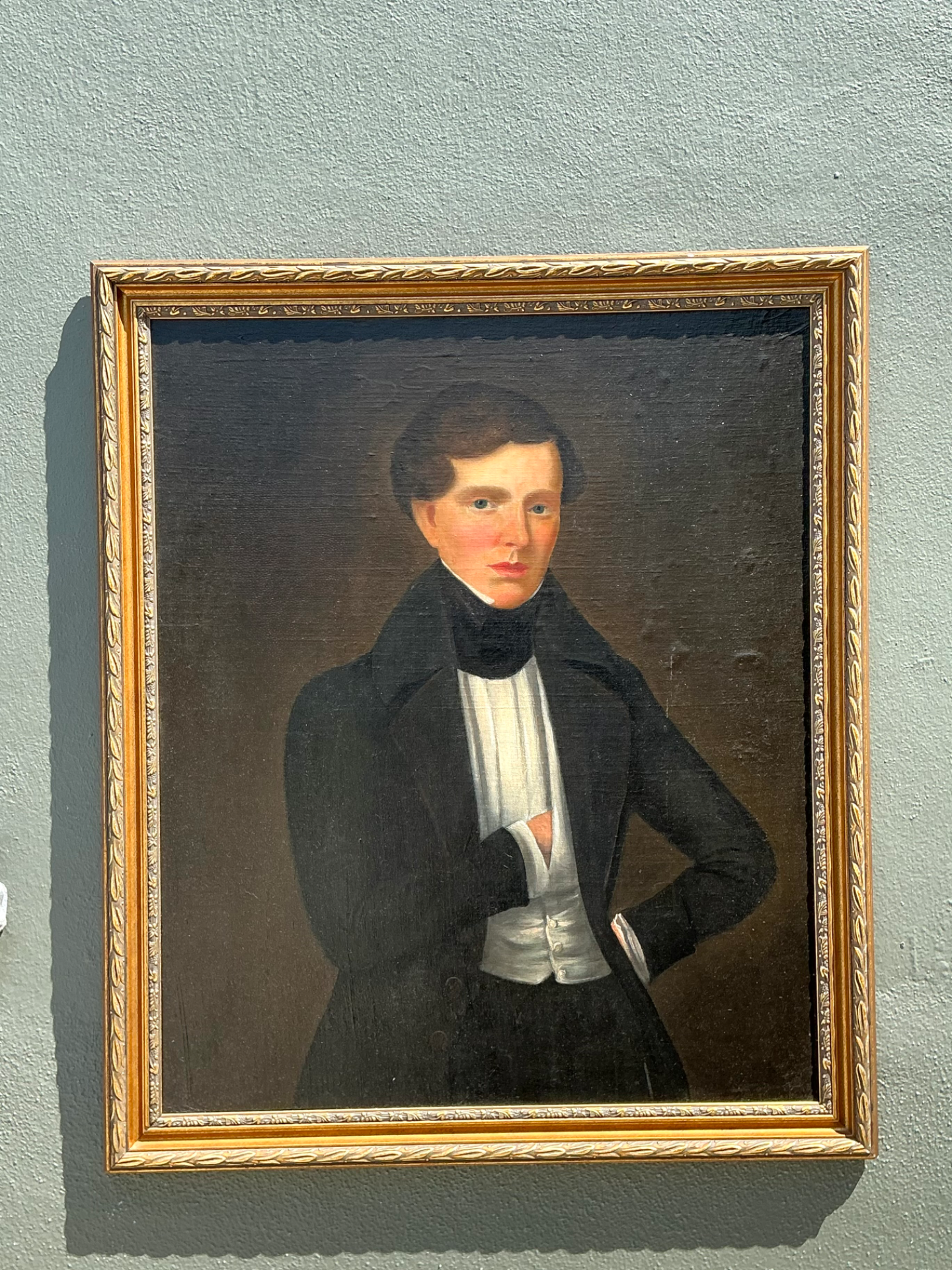 Vintage Framed Classical Gentleman Portrait - Side view