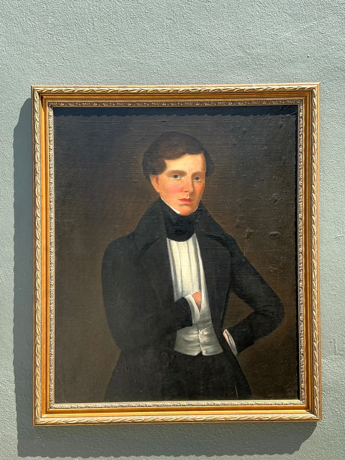 Vintage Framed Classical Gentleman Portrait - Top view