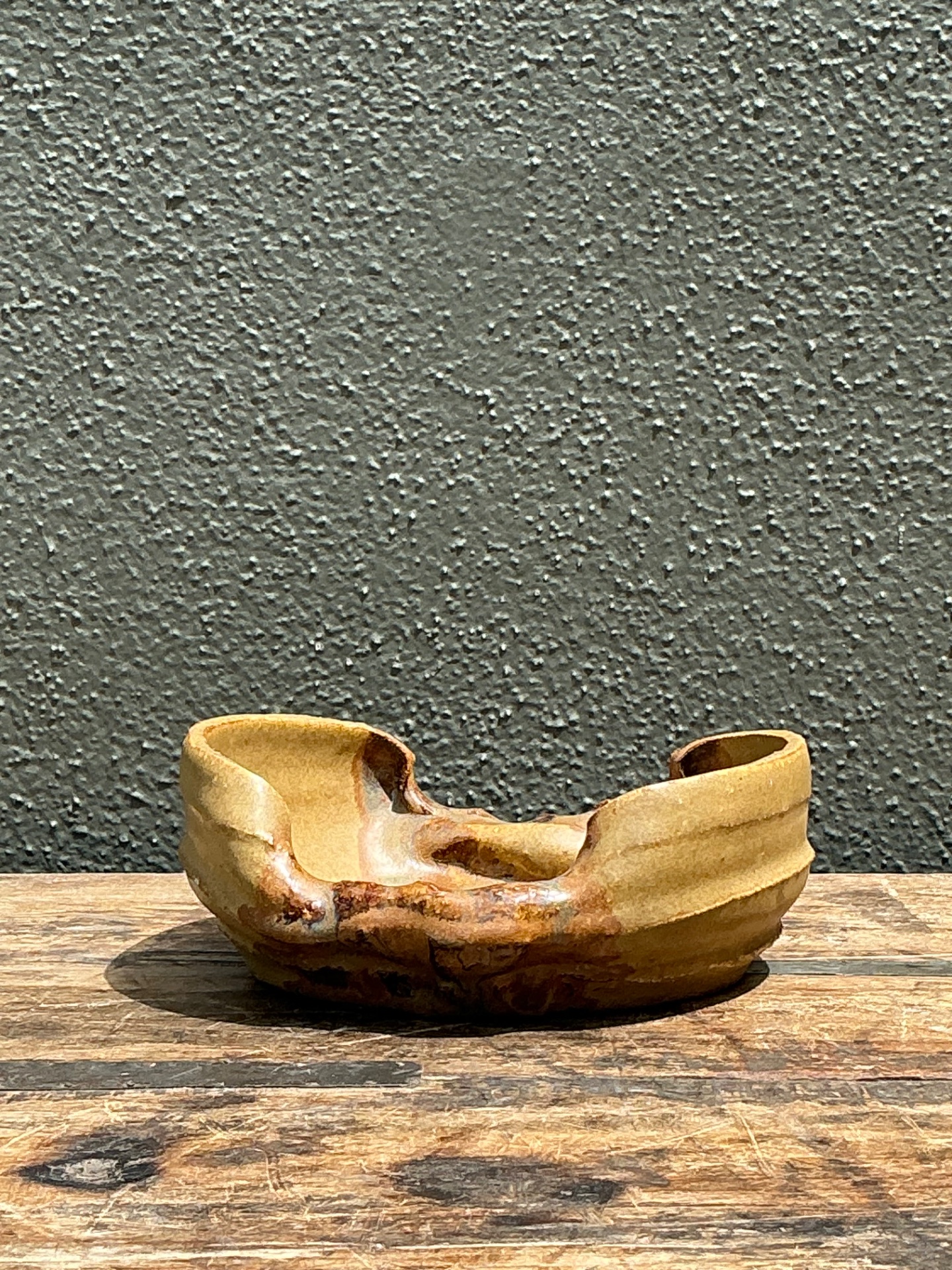 Vintage Abstract Form Ceramic Bowl - Side view