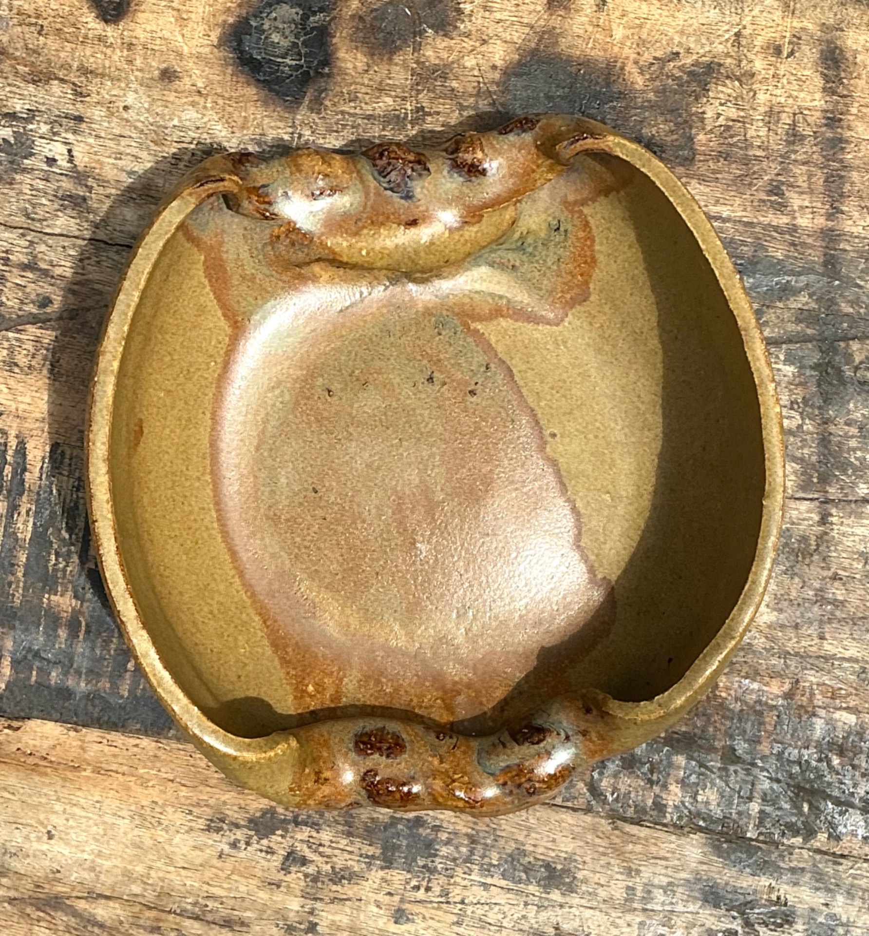 Vintage Abstract Form Ceramic Bowl - Top view