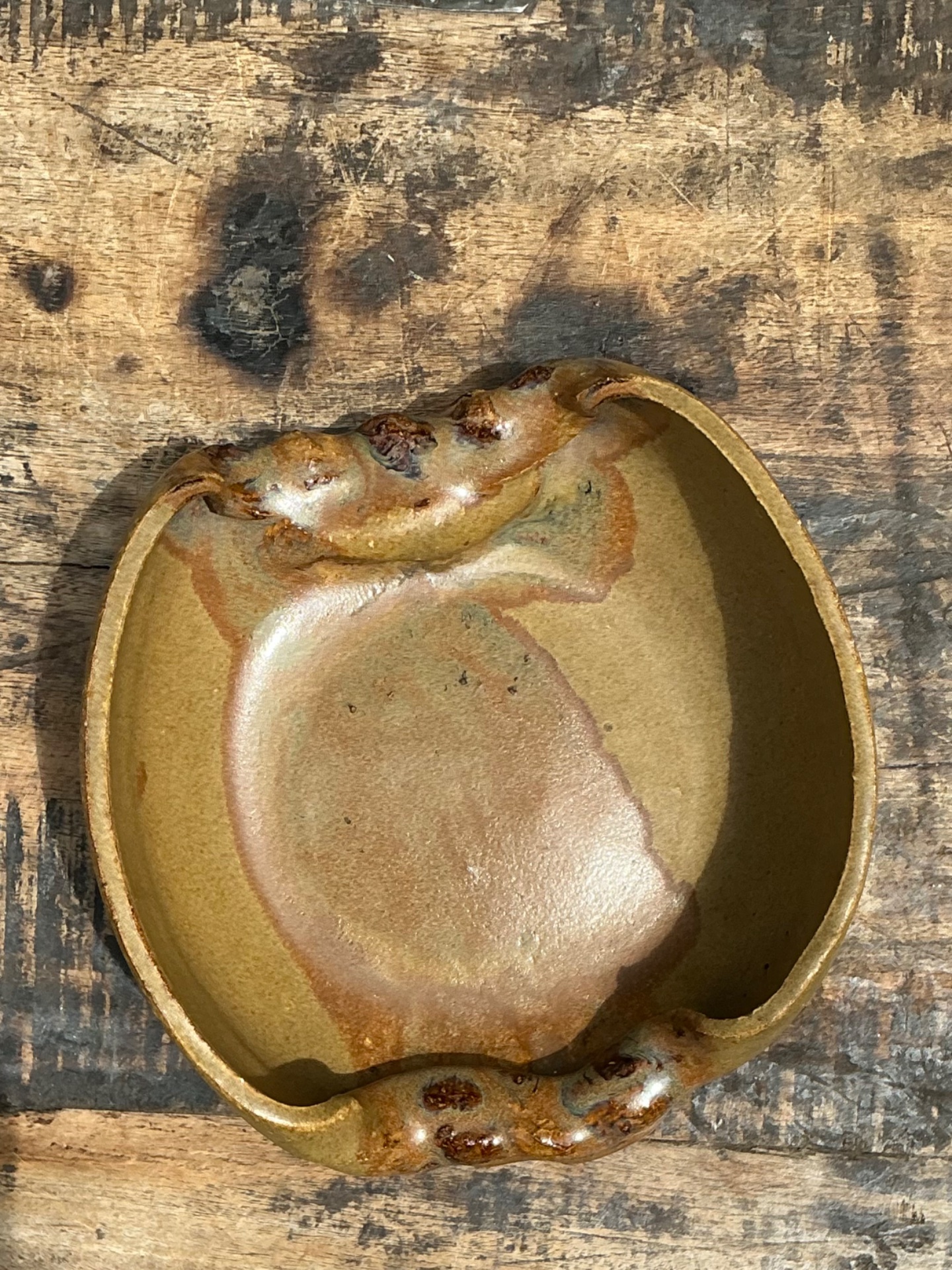 Vintage Abstract Form Ceramic Bowl - Back view