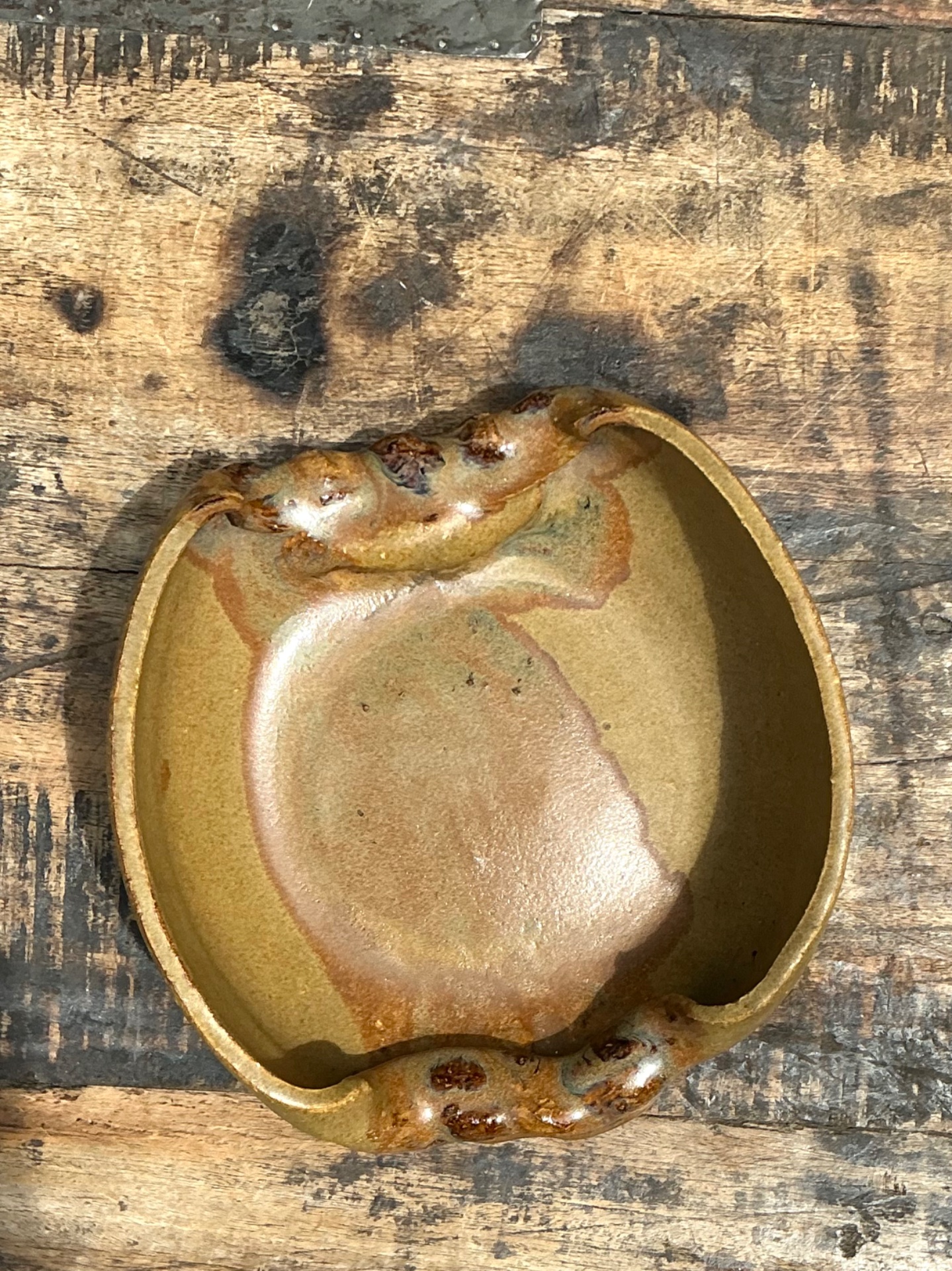 Vintage Abstract Form Ceramic Bowl - Top view