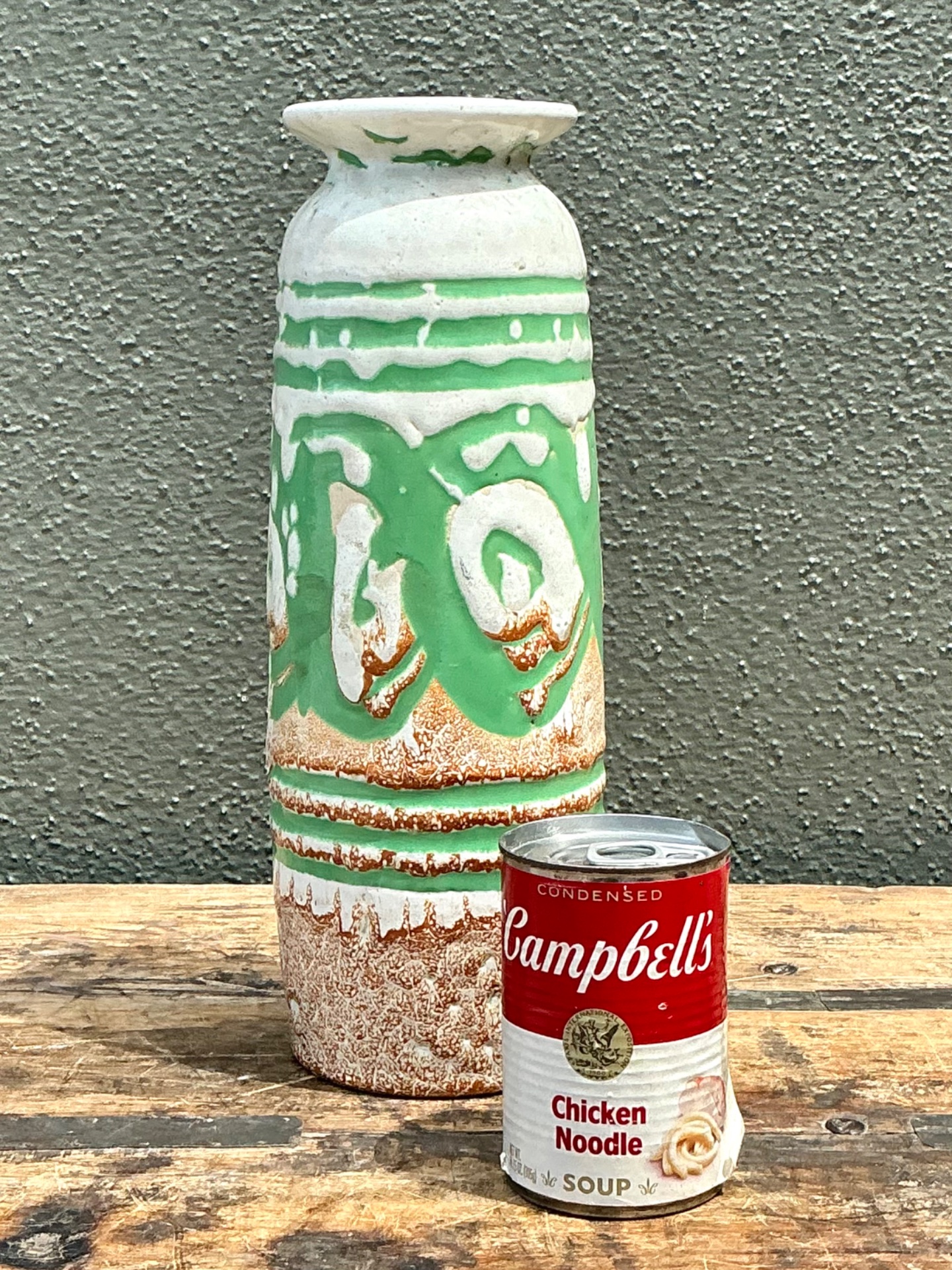 Vintage Hungarian Textured Ceramic Vase - Side view