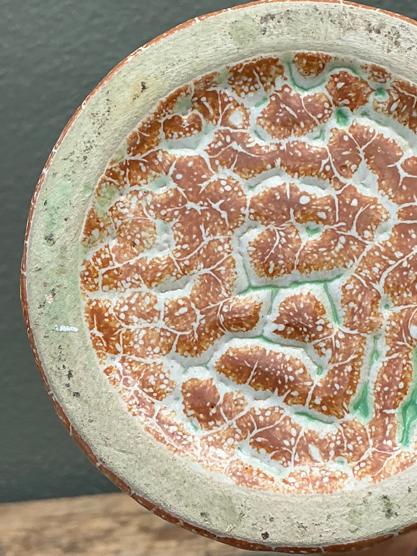 Vintage Hungarian Textured Ceramic Vase - Top view
