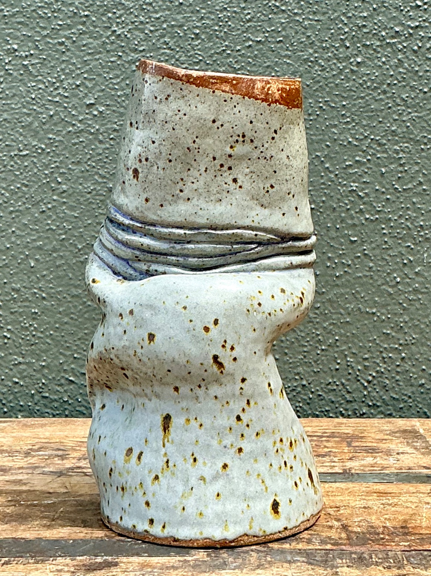 Vintage Abstract Form Ceramic Vase - Side view