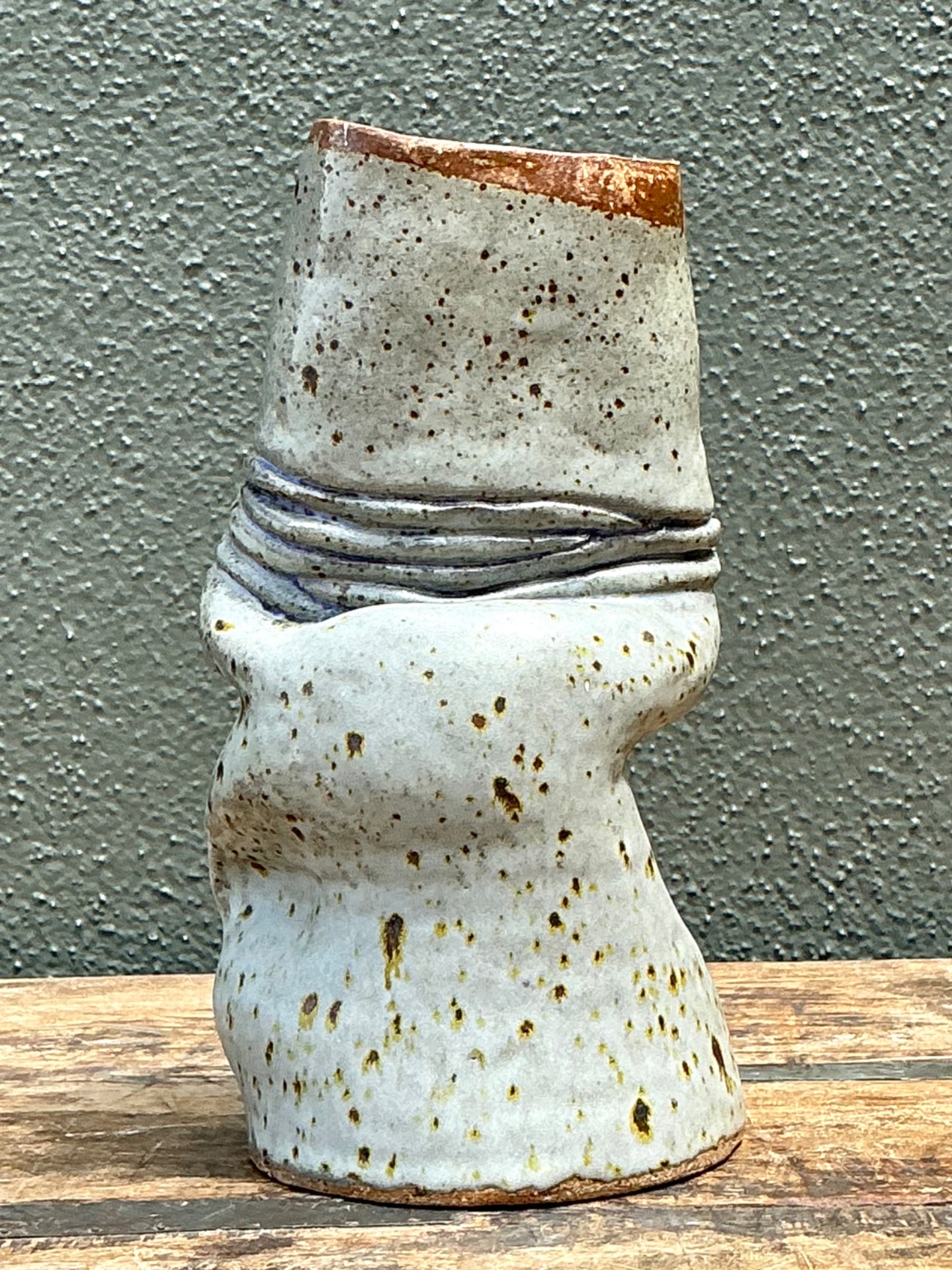 Vintage Abstract Form Ceramic Vase - Back view