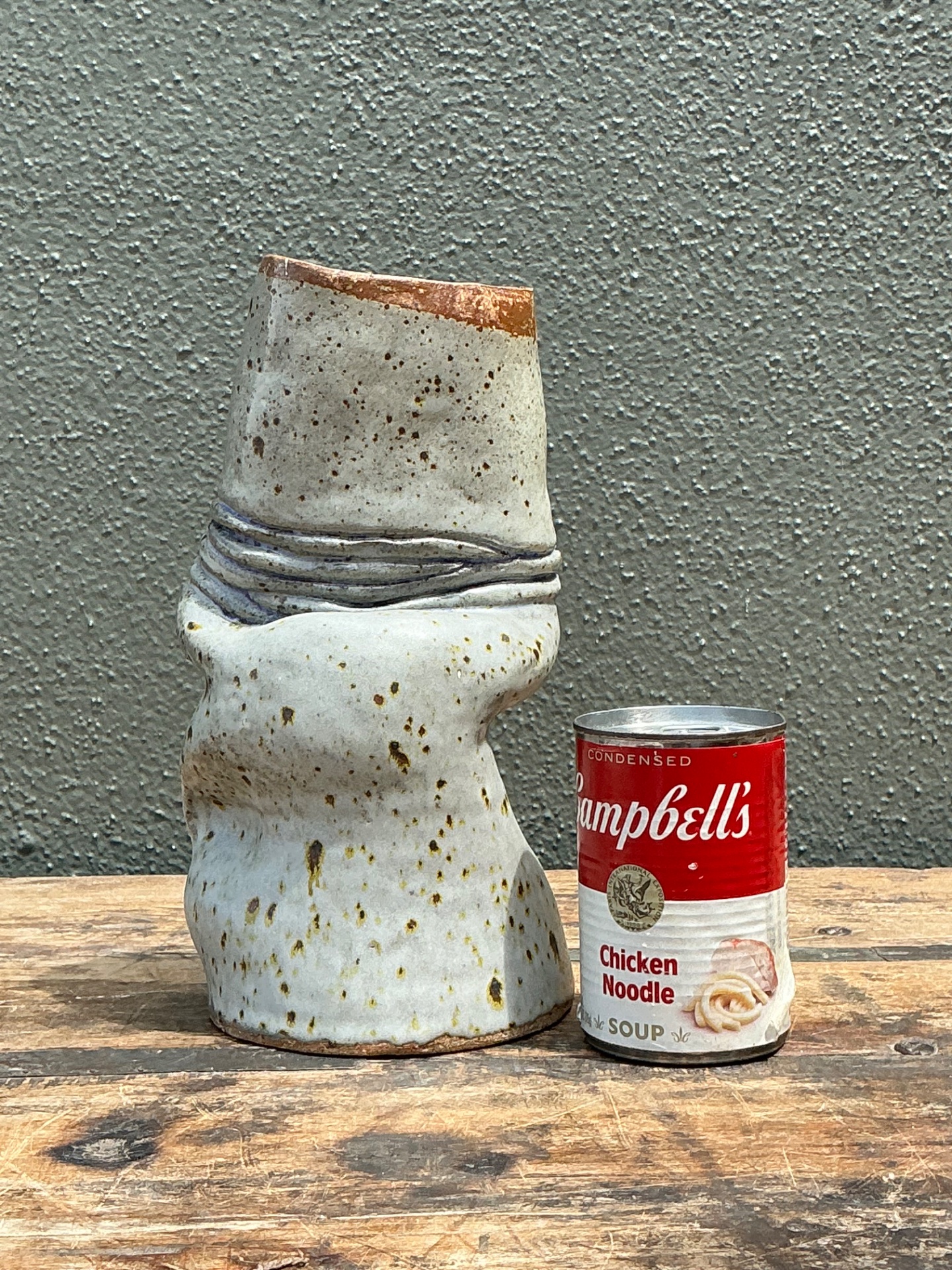 Vintage Abstract Form Ceramic Vase - Top view