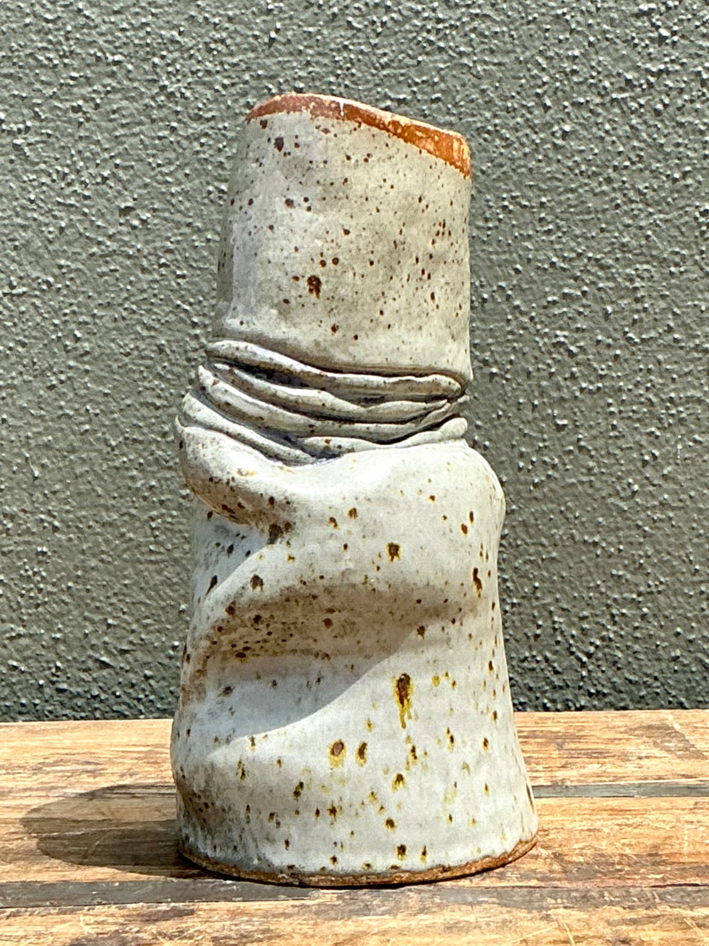 Vintage Abstract Form Ceramic Vase - Back view