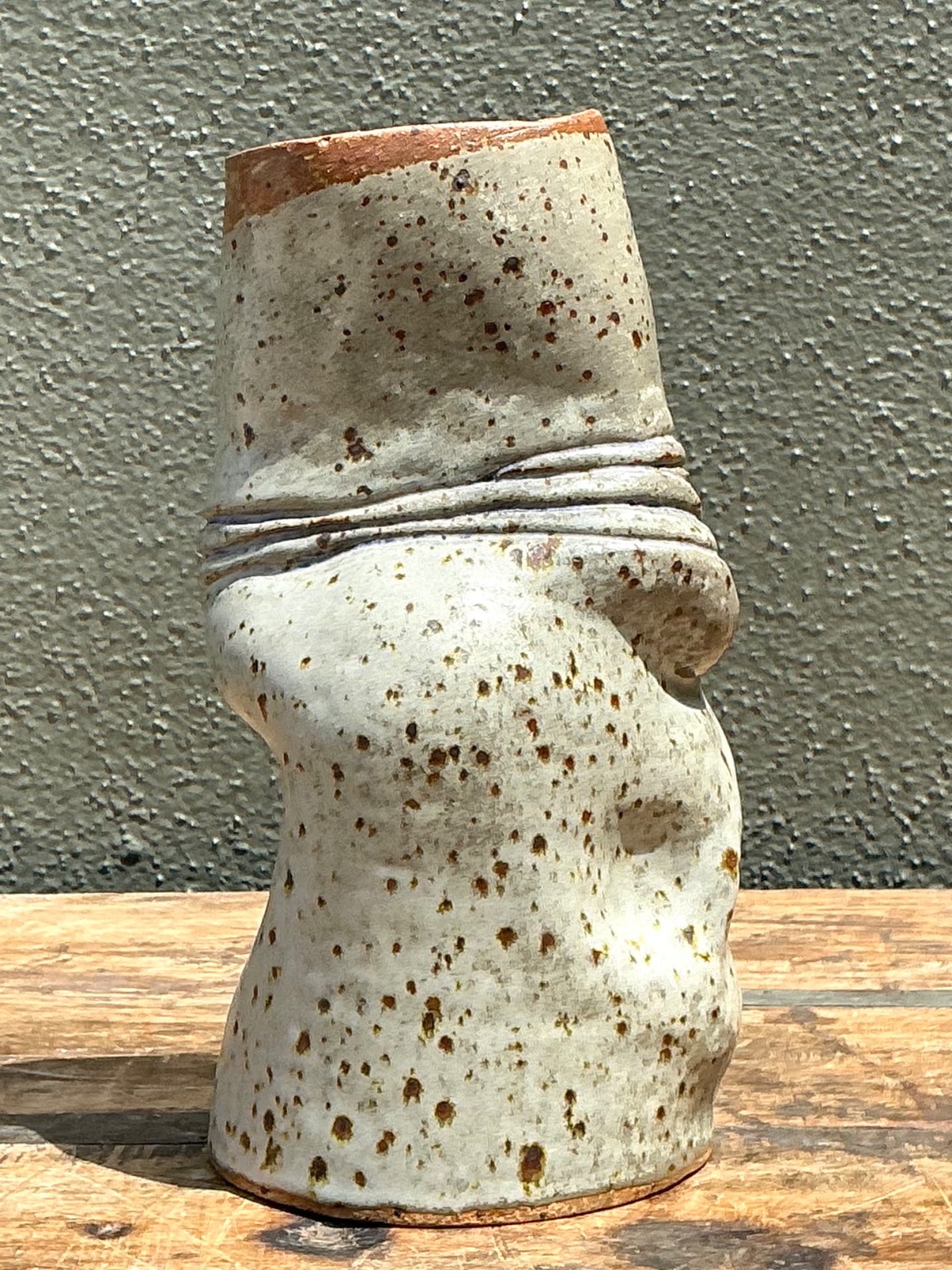 Vintage Abstract Form Ceramic Vase - Top view