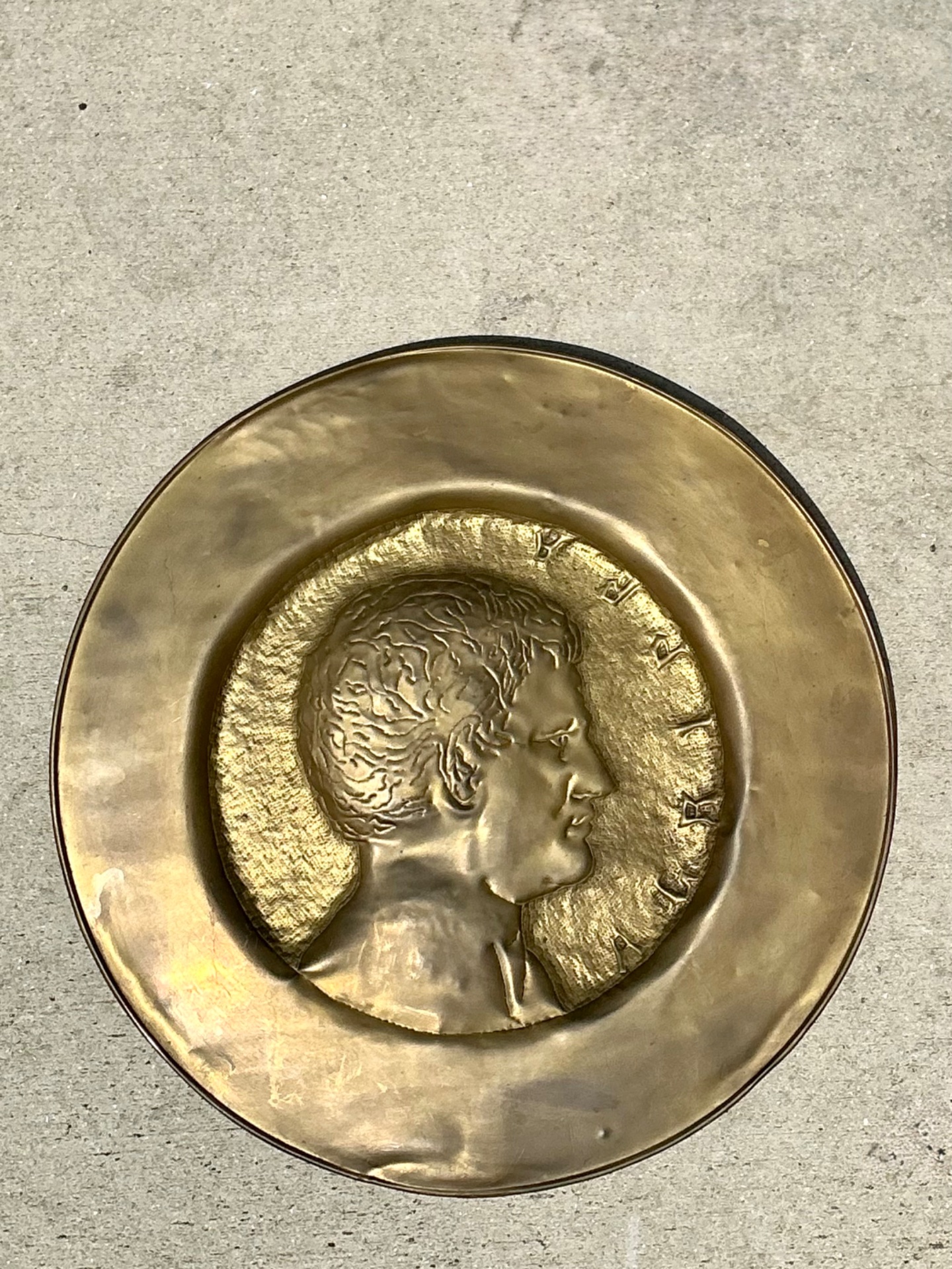 Vintage Bronze Relief Medallion - Detail view