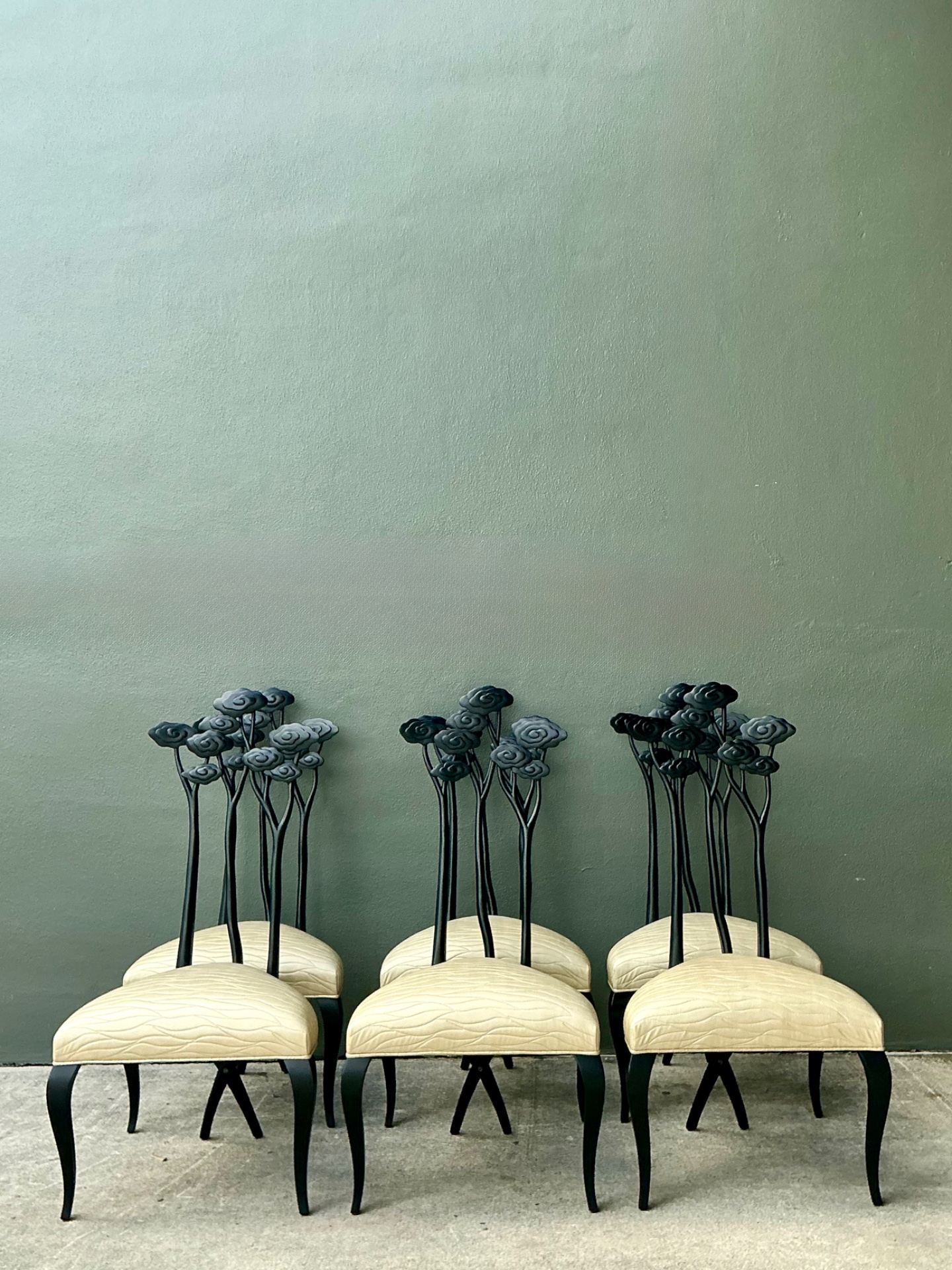 Vintage Christopher Guy Art Nouveau Style Dining Chairs - Set of 6 - Detail view