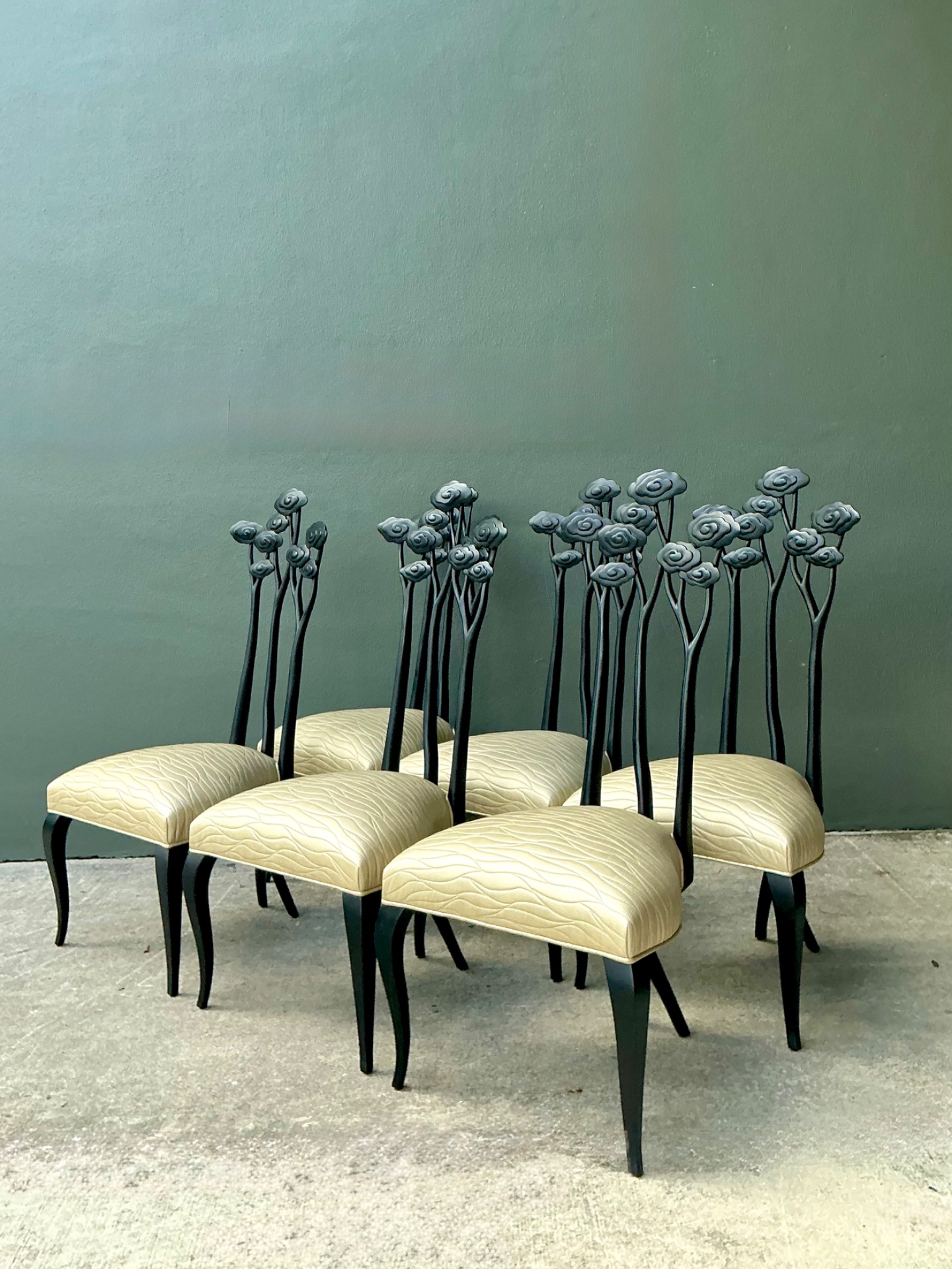 Vintage Christopher Guy Art Nouveau Style Dining Chairs - Set of 6 - Side view