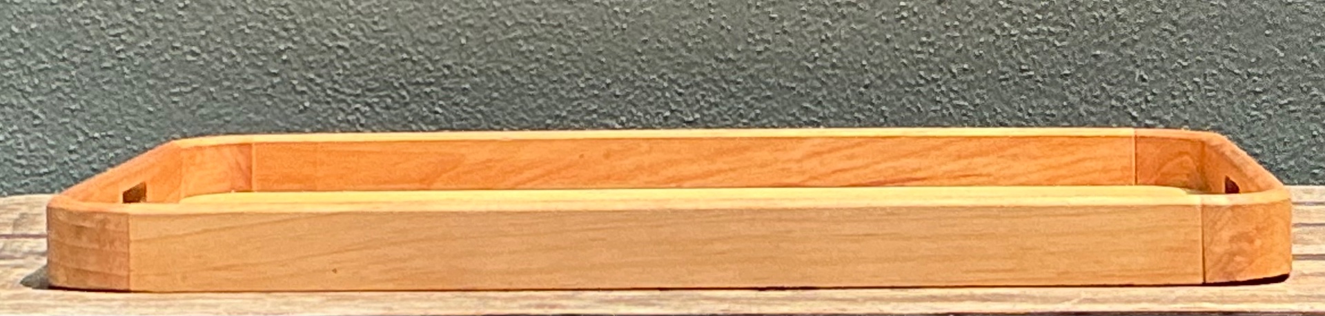 Vintage Postmodern XL Rectangular Wood Tray - Detail view