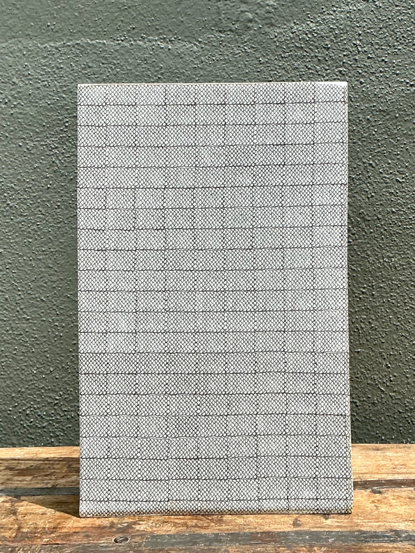 Vintage Grid Pattern Ceramic Vase - Detail view