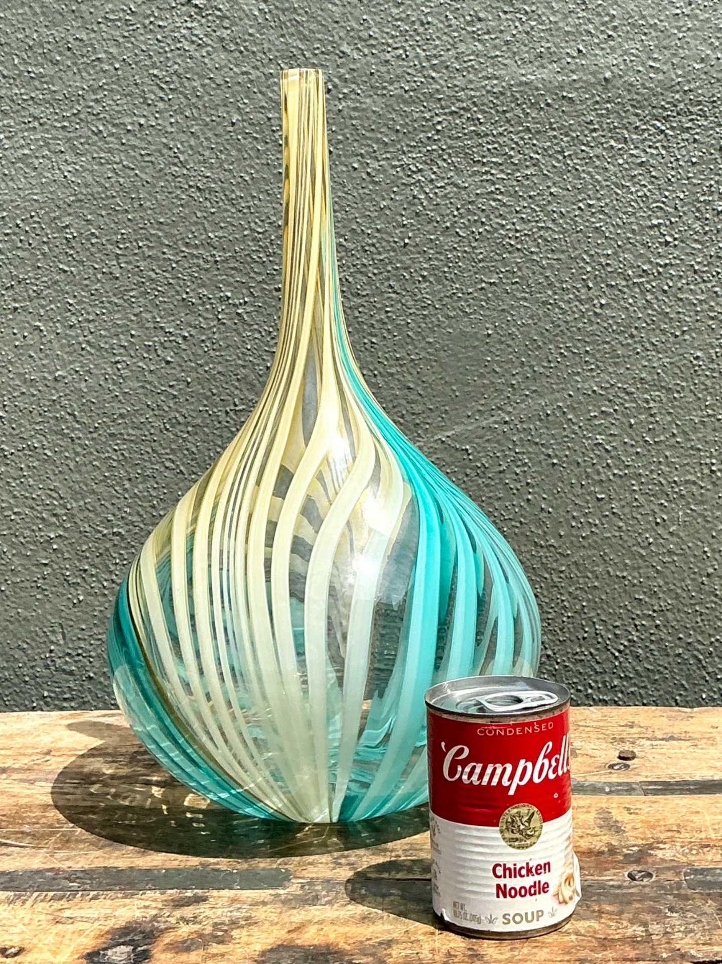 Vintage Glass Swirl Vase After Murano - Detail view