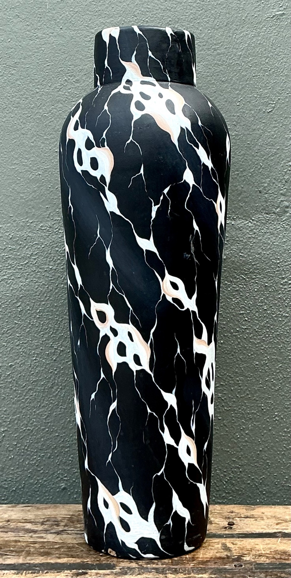 Vintage Marble Effect Ceramic Vase - Top view