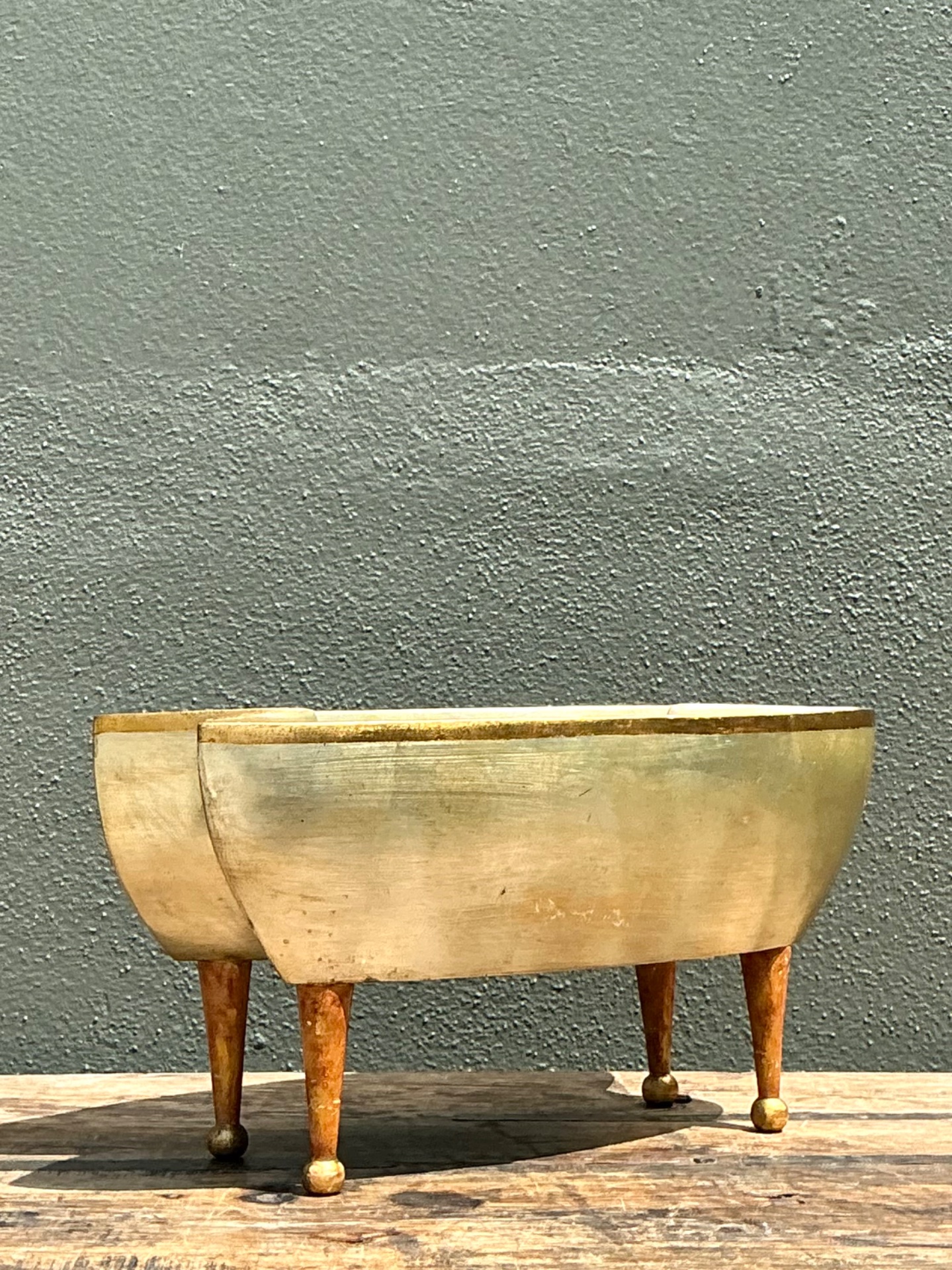 Vintage Footed Decorative Bowl - Side view