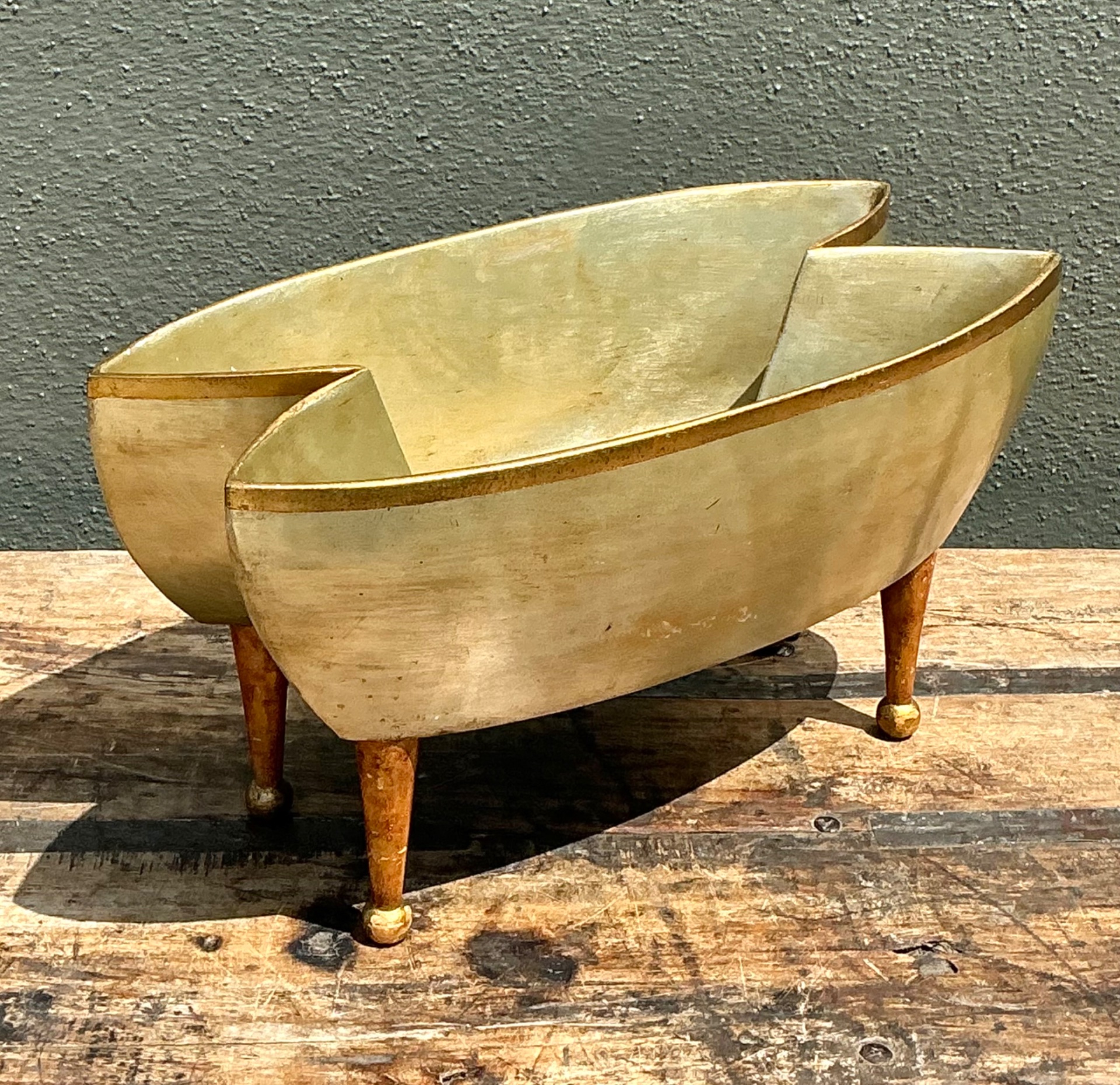 Vintage Footed Decorative Bowl - Top view