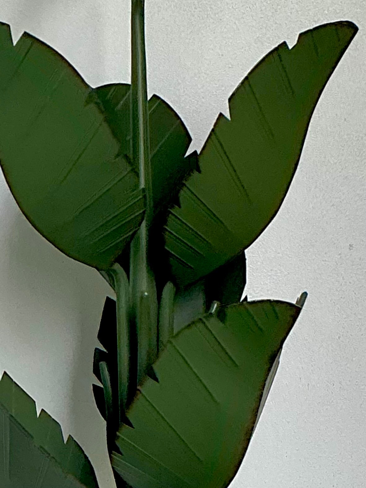 Vintage Green Banana Leaf Six Arm Chandelier - Side view