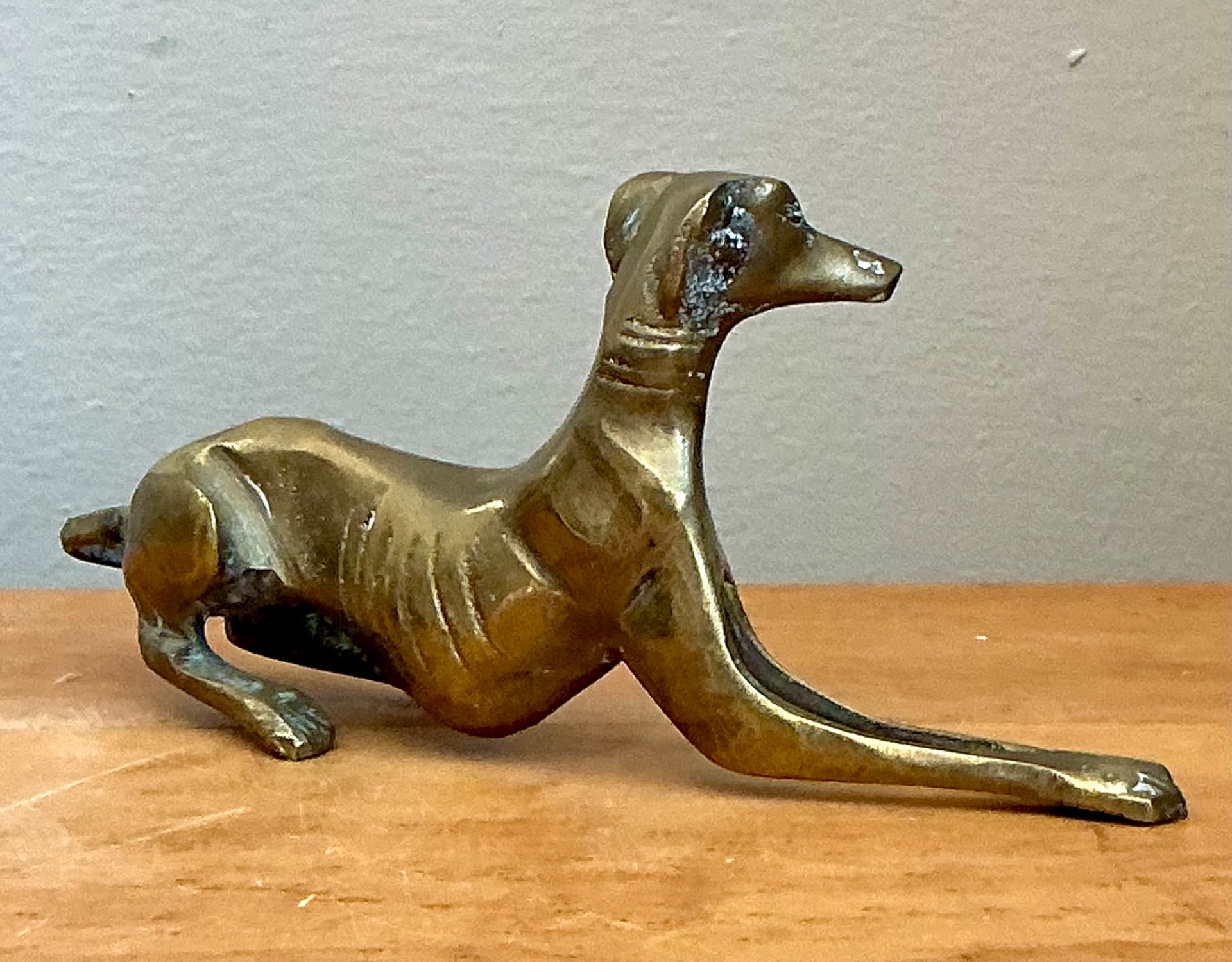 Vintage Brass Greyhound Sculpture - Back view