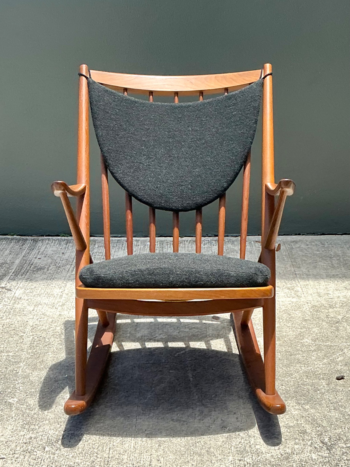 Vintage Danish Frank Reenskaug For Bramin Teak Rocking Chair - Top view