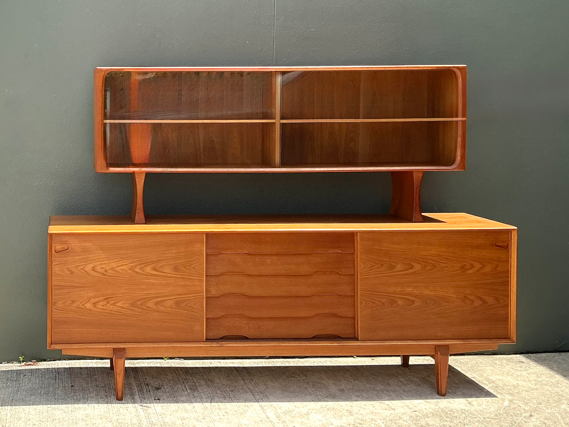Vintage Drylund Danish Teak Hutch and Sideboard - Back view