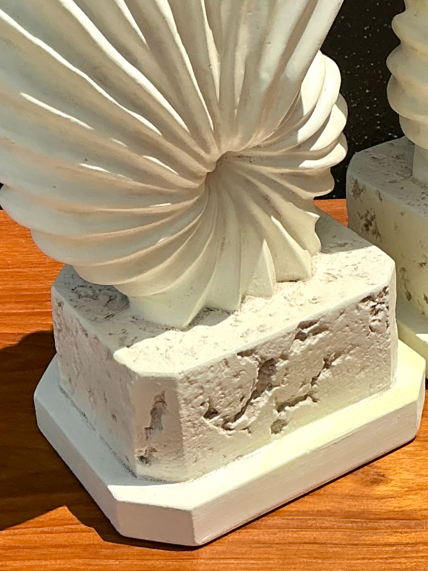 Vintage Plaster Shell Form Table Lamps - Pair - Detail view