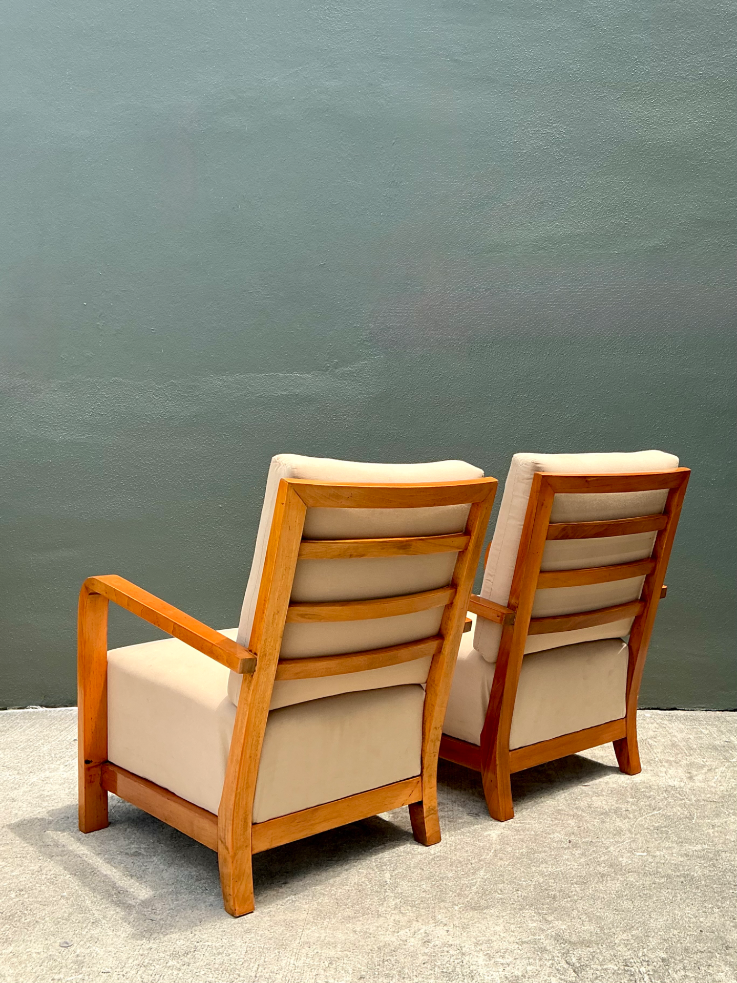 Vintage Art Deco Lounge Chairs - Pair - Top view