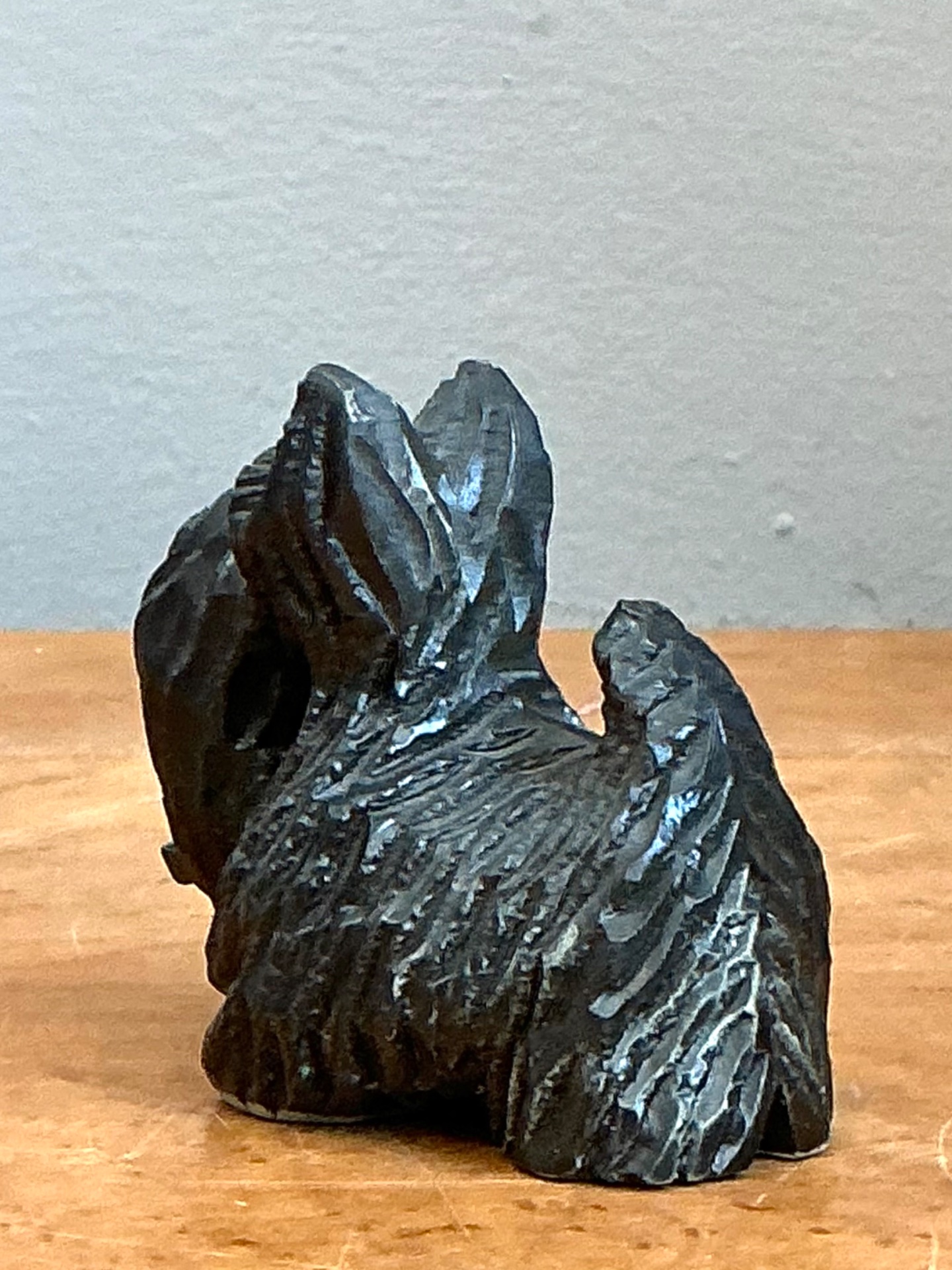 Vintage Wood Terrier Figurine - Top view