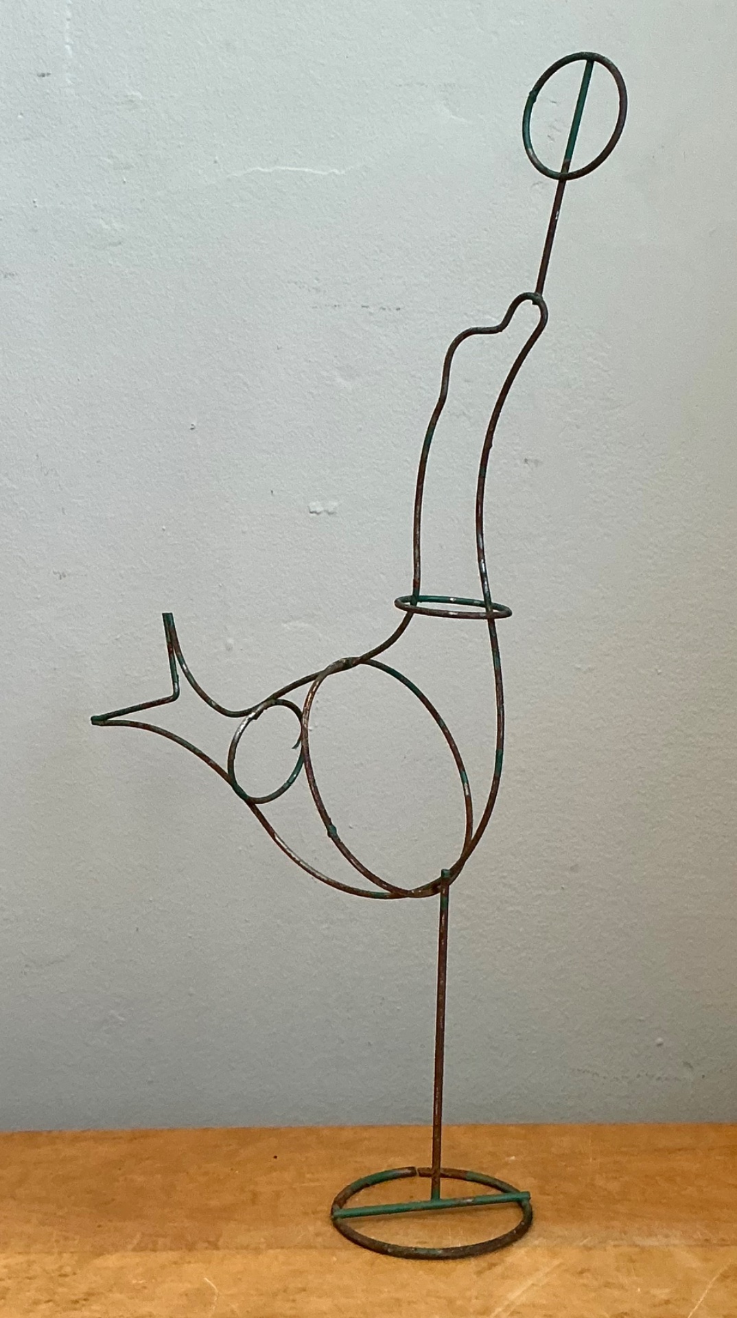 Vintage Metal Seal Form Sculpture - Back view