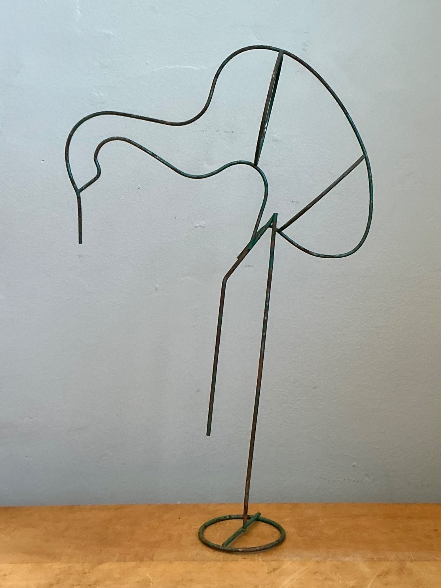 Vintage Patinated Metal Bird Form Sculpture - Side view