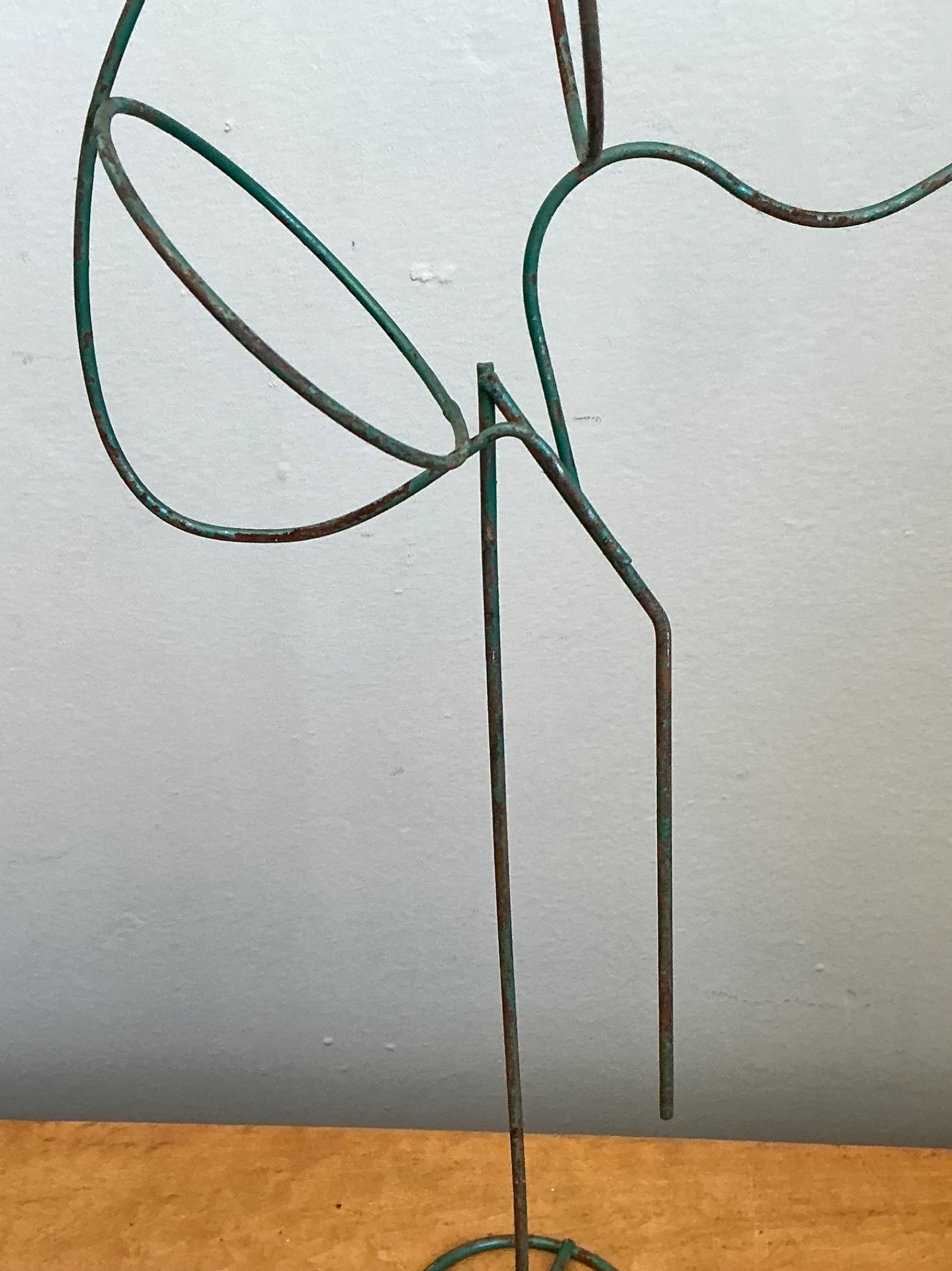 Vintage Patinated Metal Bird Form Sculpture - Side view