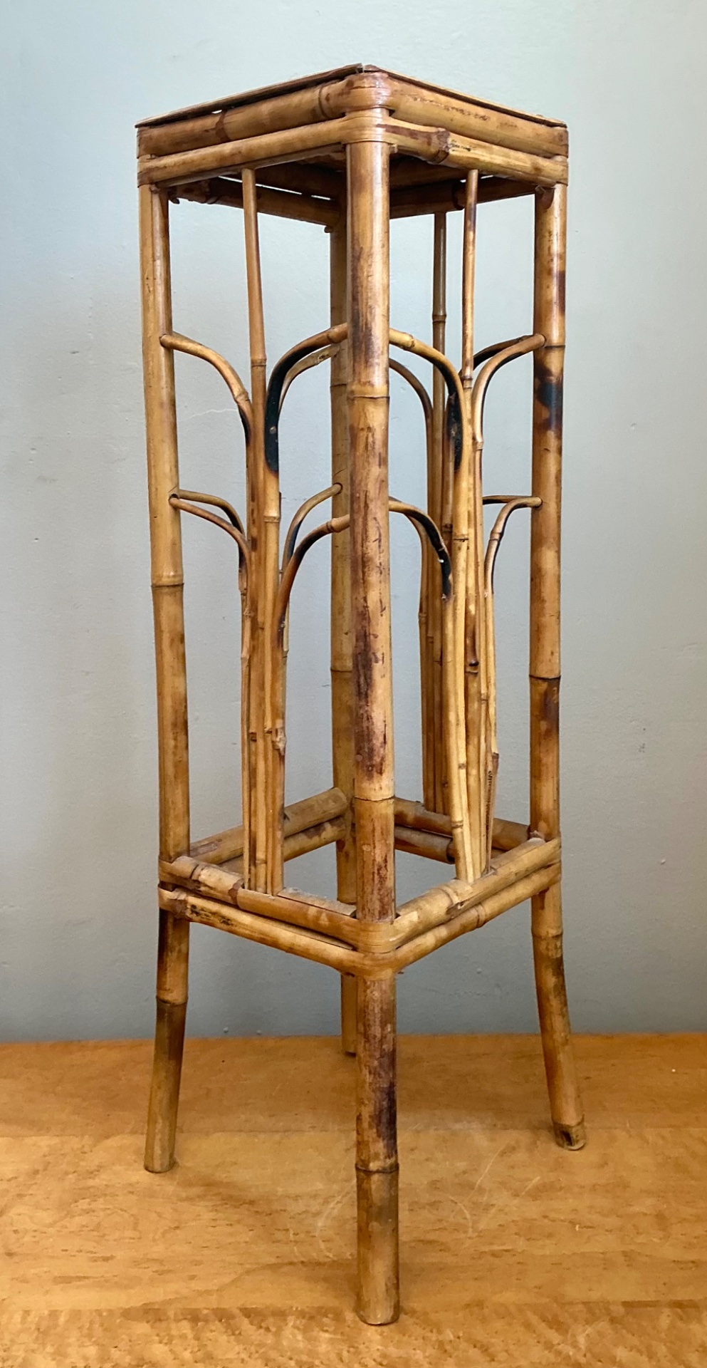 Vintage Bamboo Plant Stand - Side view
