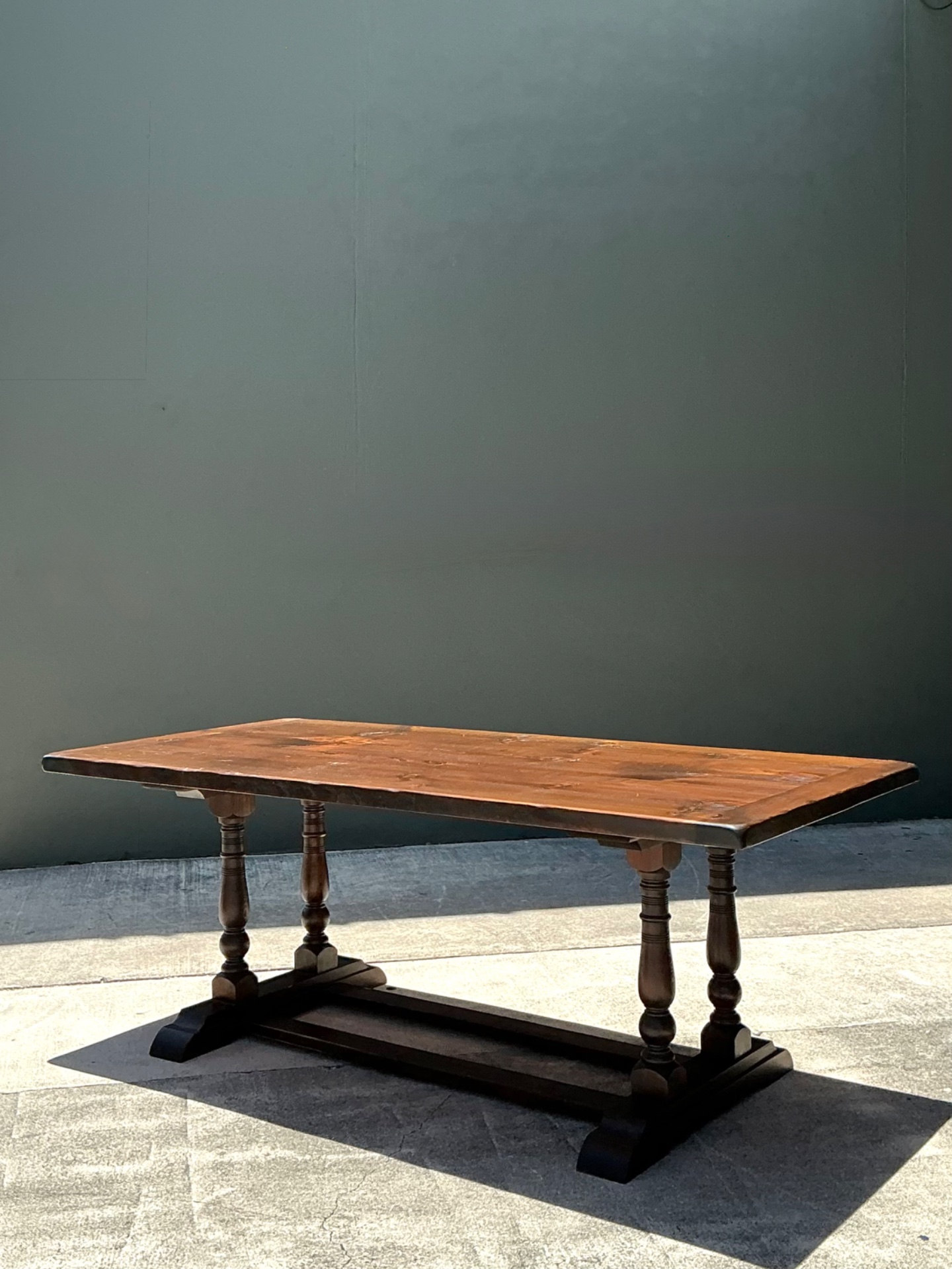 Vintage 19th Century Double Pedestal Dining Table - Back view